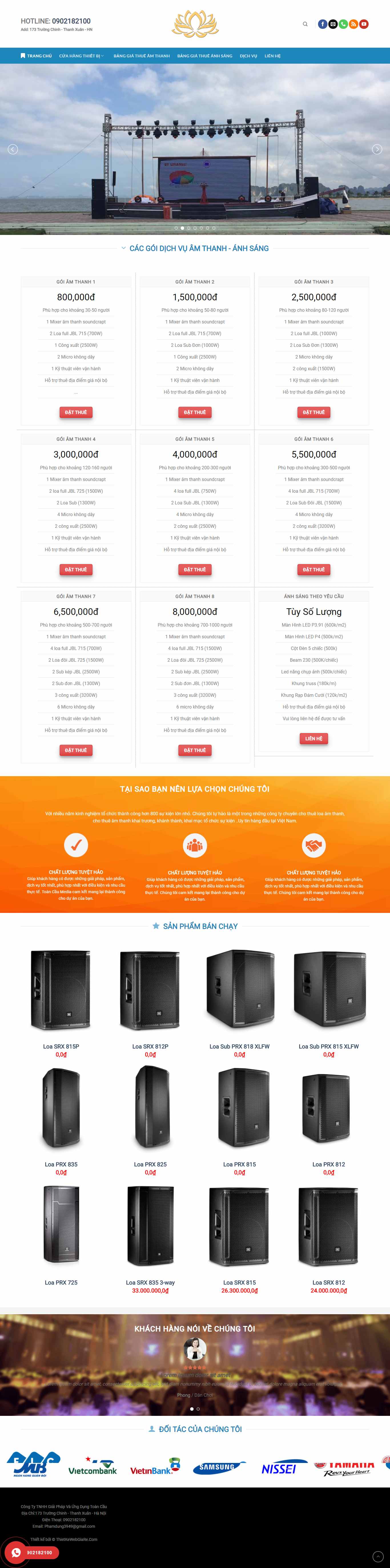 Thiết kế Website web thiết bị âm thanh - thietbisukientccom