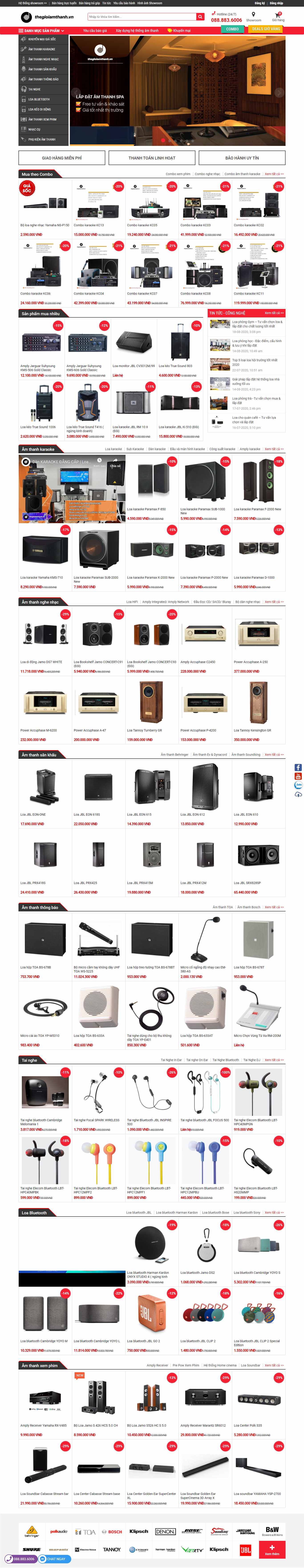 Thiết kế Website web thiết bị âm thanh - thegioiamthanhvn