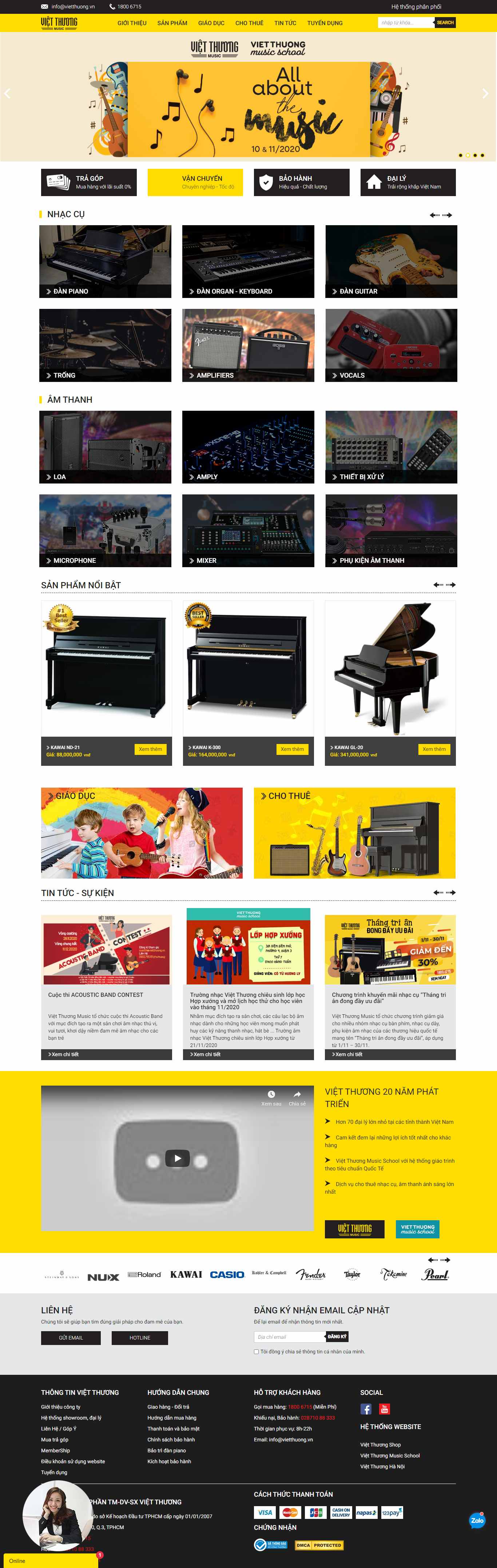 Thiết kế Website web thiết bị âm thanh - vietthuongvn