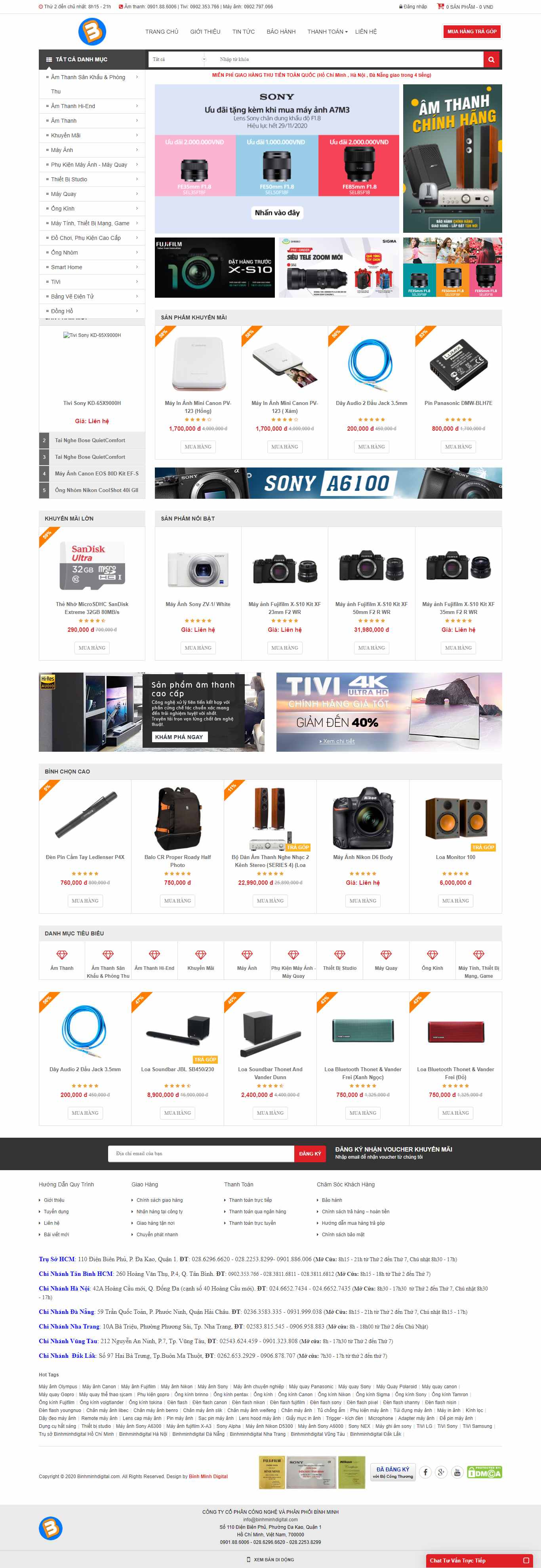 Thiết kế Website web thiết bị âm thanh - binhminhdigitalcom