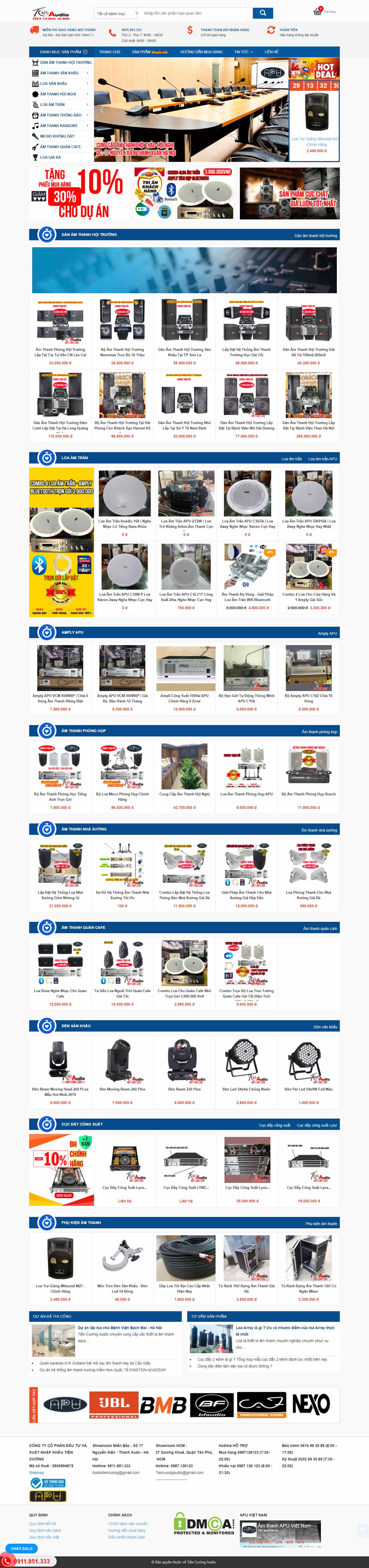 Thiết kế Website web thiết bị âm thanh - thietbiamthanhhncom