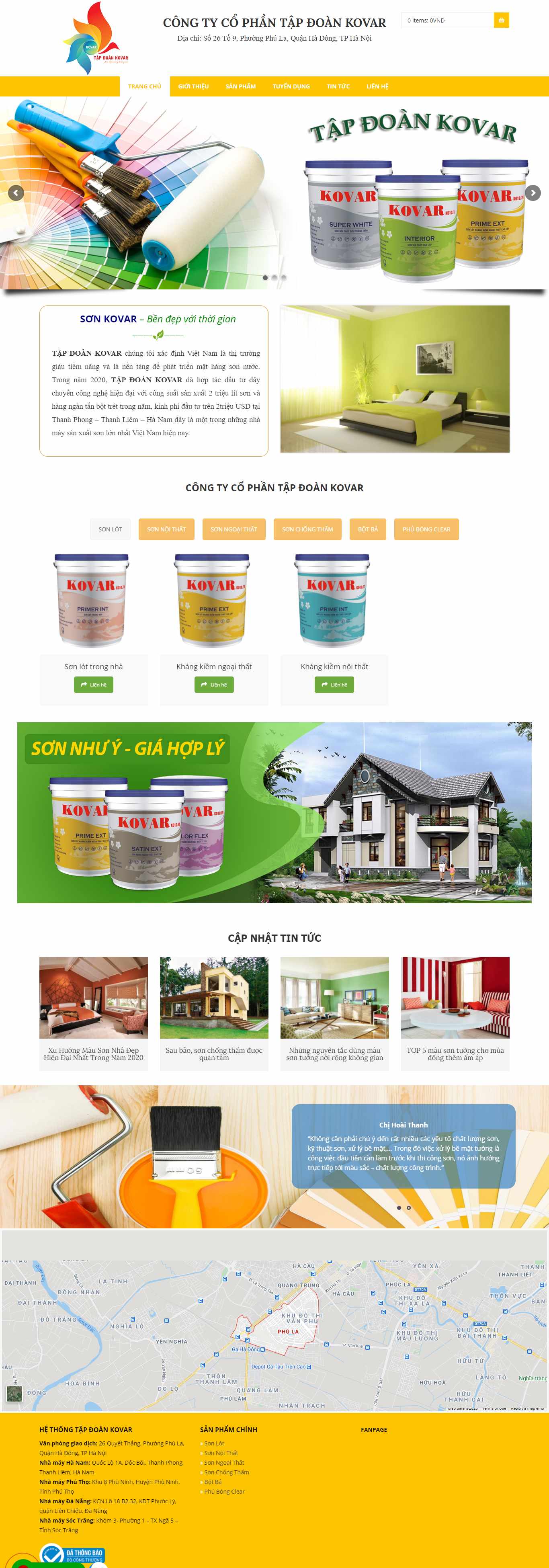 [sonnhahanoi] Thiết kế Website web tập đoàn sơn - tapdoankovarcom