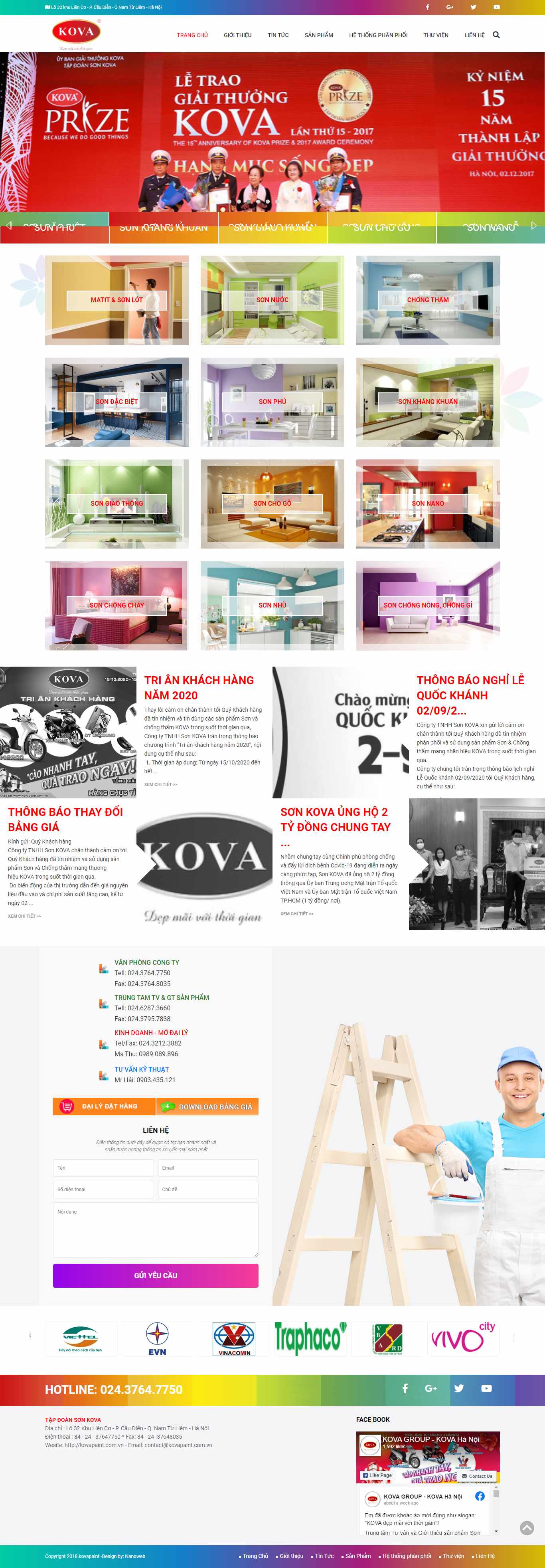 [sonnhahanoi] Thiết kế Website web tập đoàn sơn - kovapaintcomvn