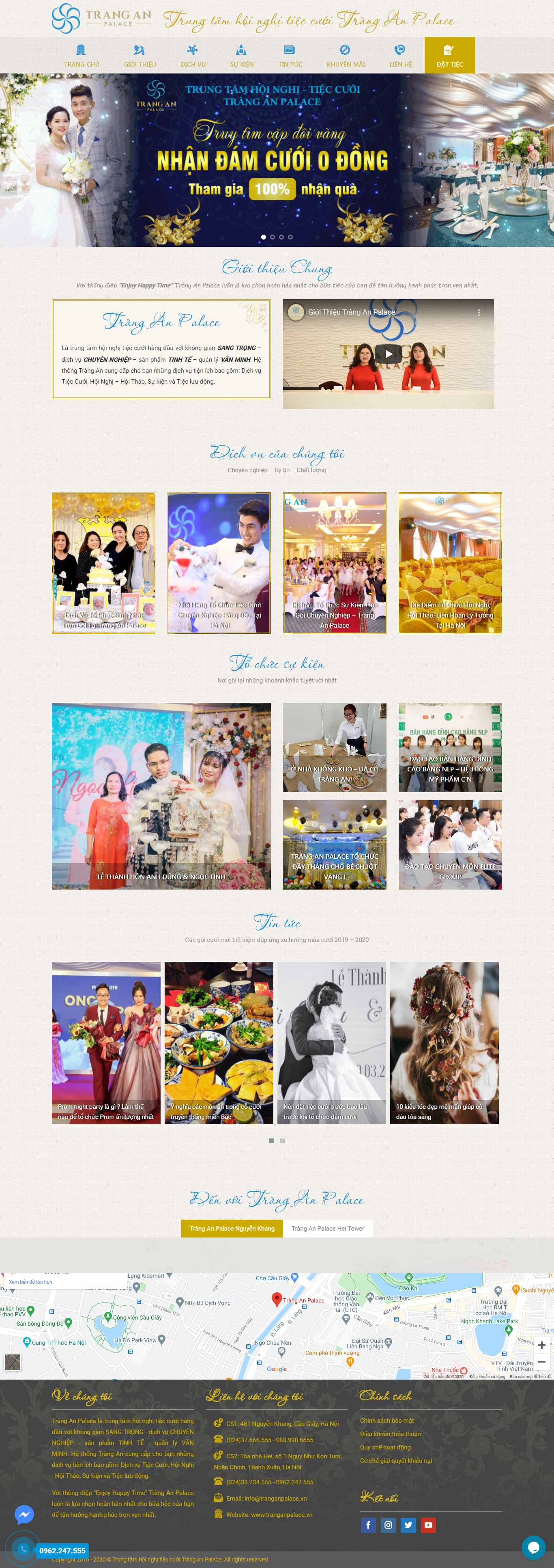 [riversidepalace] Thiết kế Website web tiệc cưới - tranganpalacevn