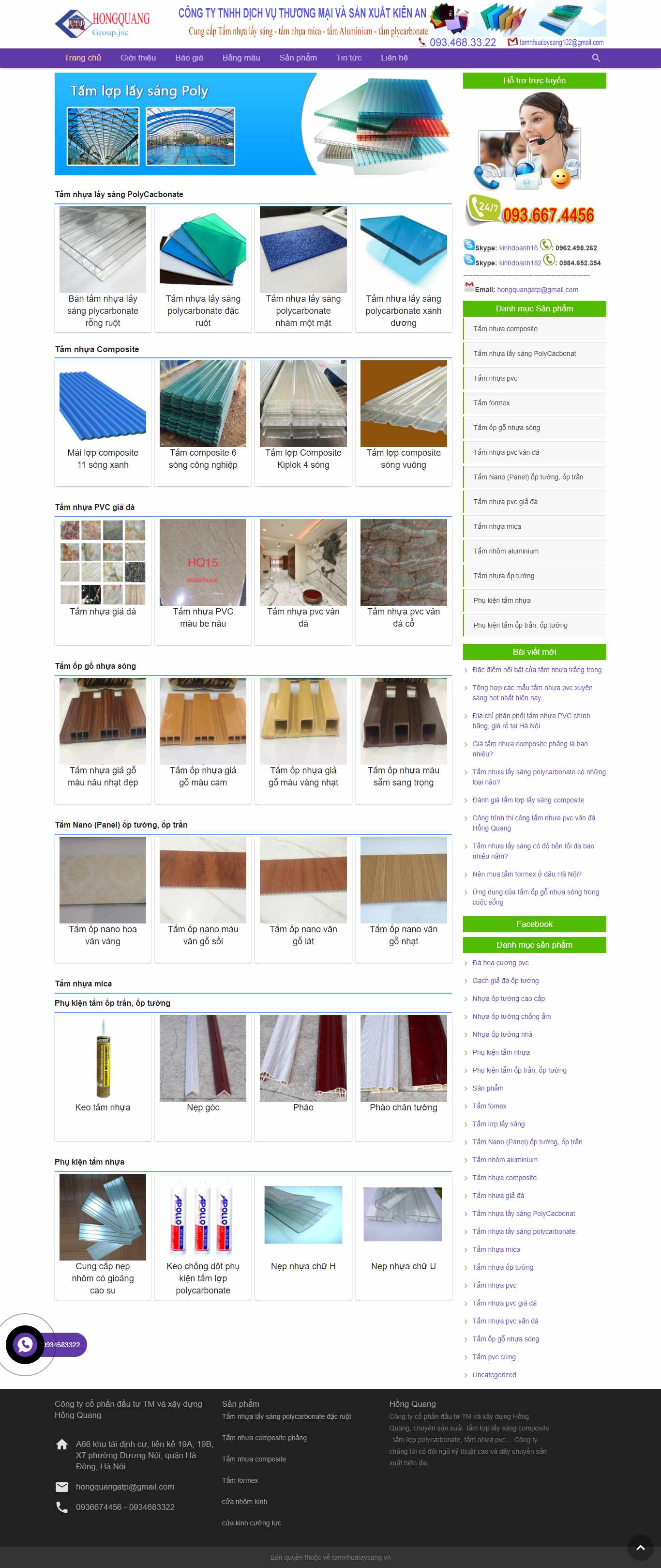 Thiết kế Website web tấm lợp thông minh - tamnhualaysangvn