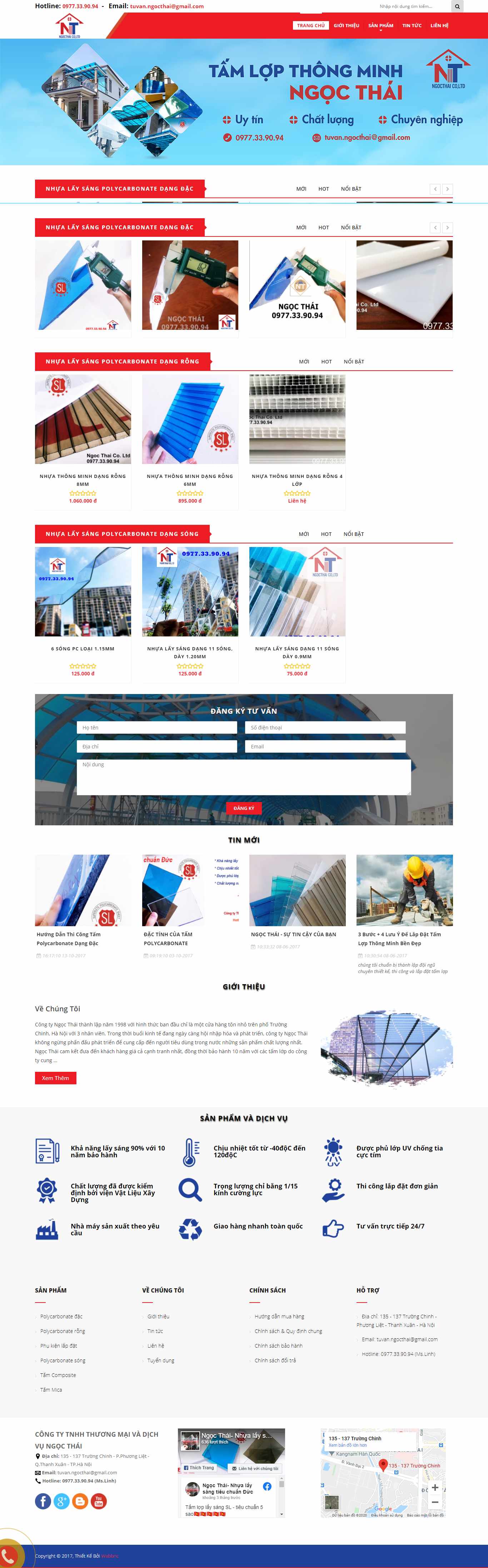 Thiết kế Website web tấm lợp thông minh - tamlopthongminhcom