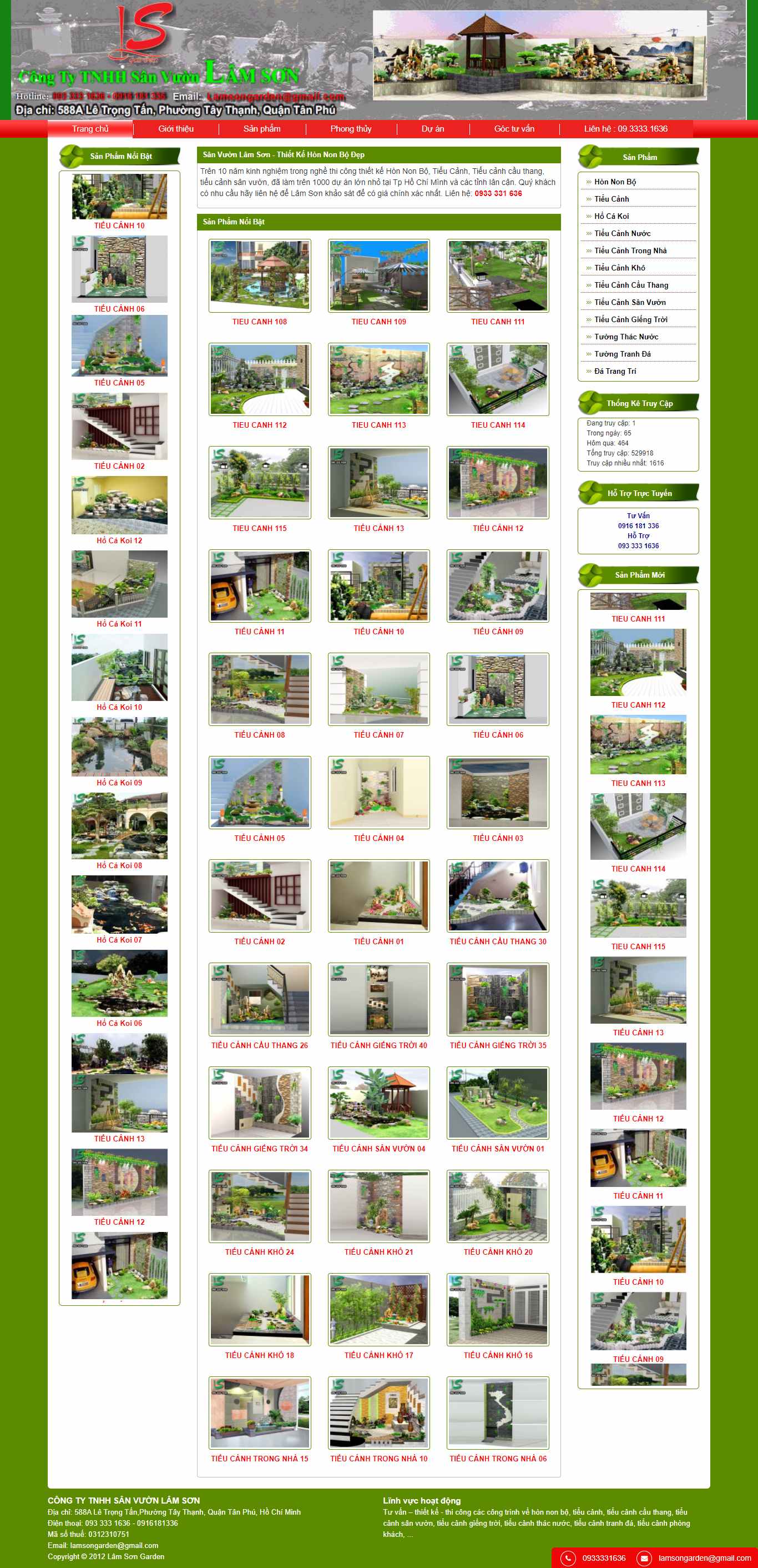Thiết kế Website web tiểu cảnh sân vườn - tieucanhdepcomvn