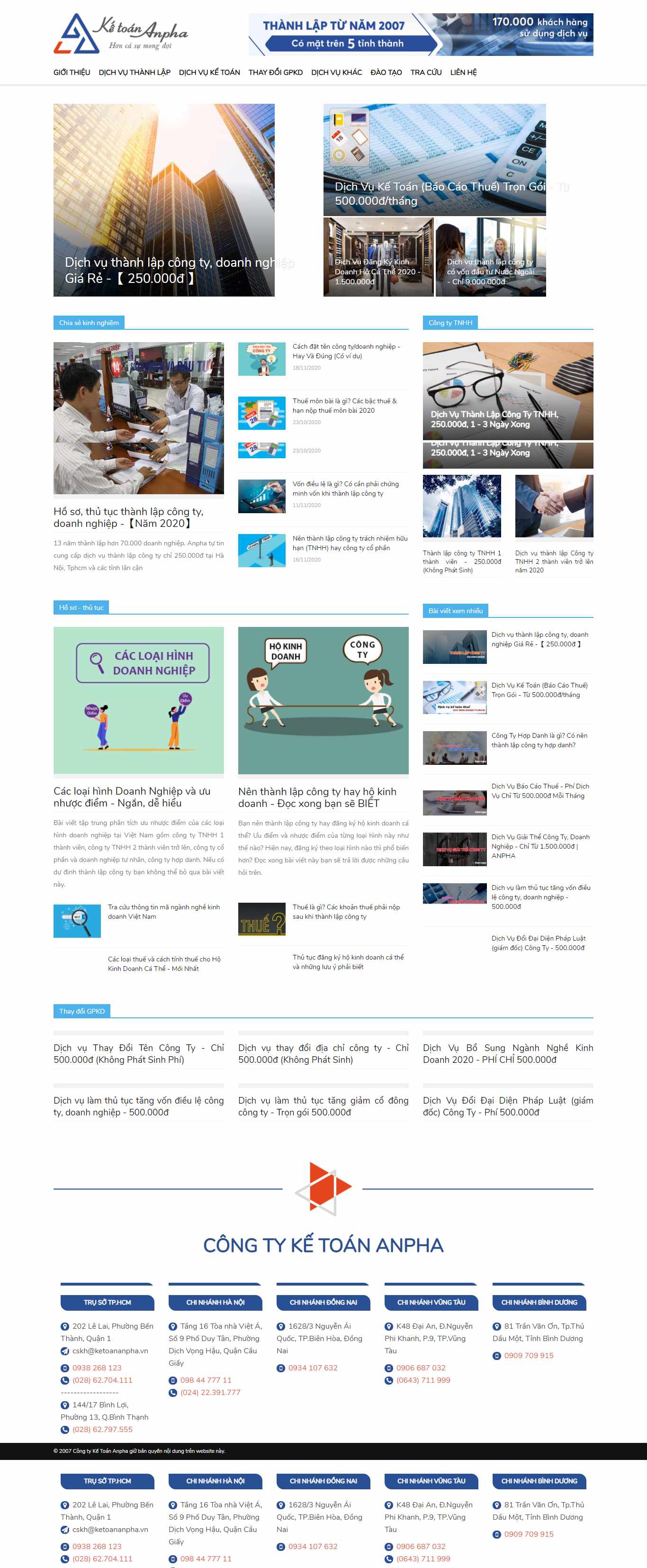 Thiết kế Website web thành lập công ty - ketoananphavn