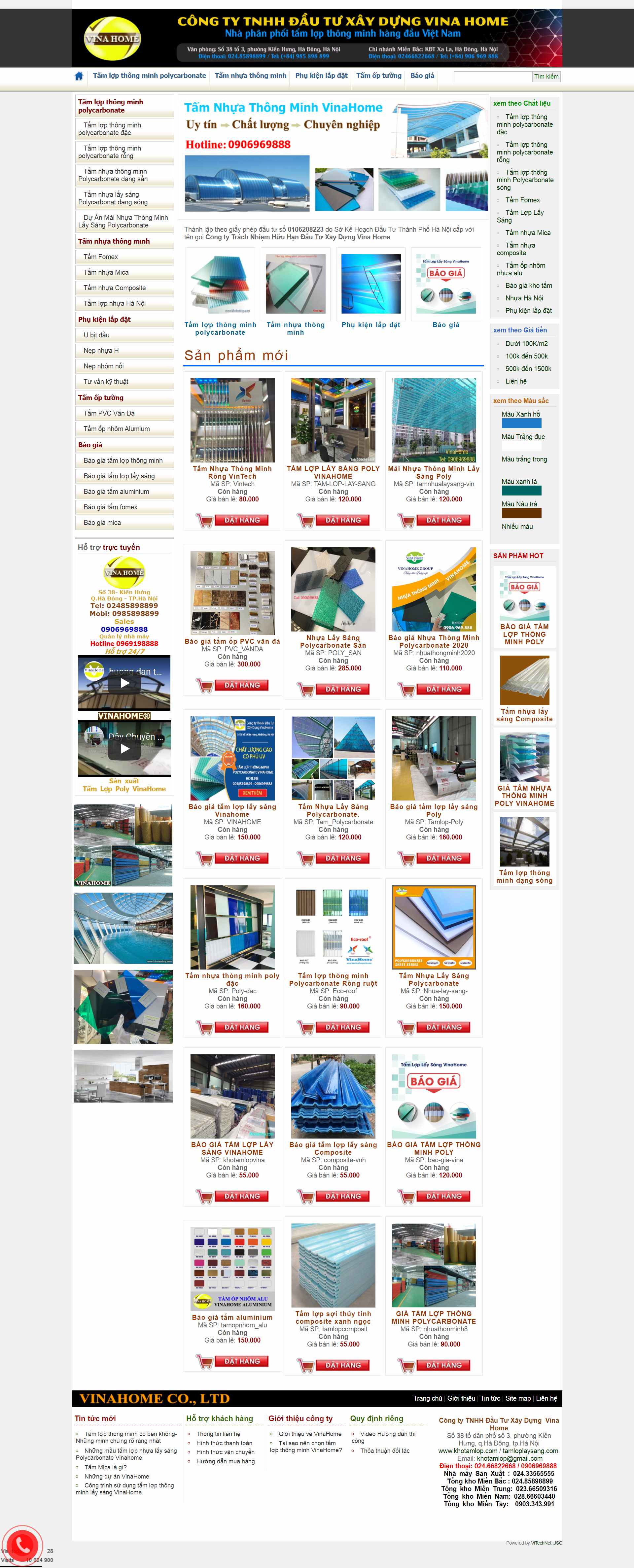 Thiết kế Website web tấm lợp thông minh - wwwkhotamlopcom