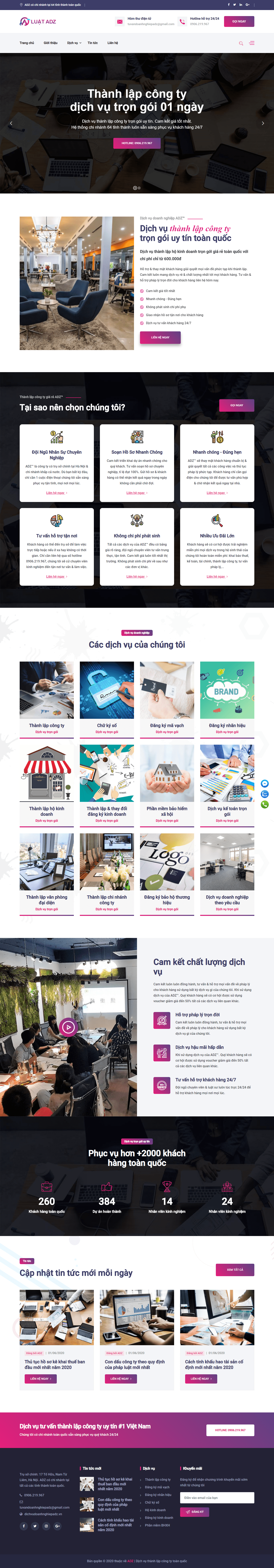 Thiết kế Website web thành lập công ty - thanhlapcongty24honline