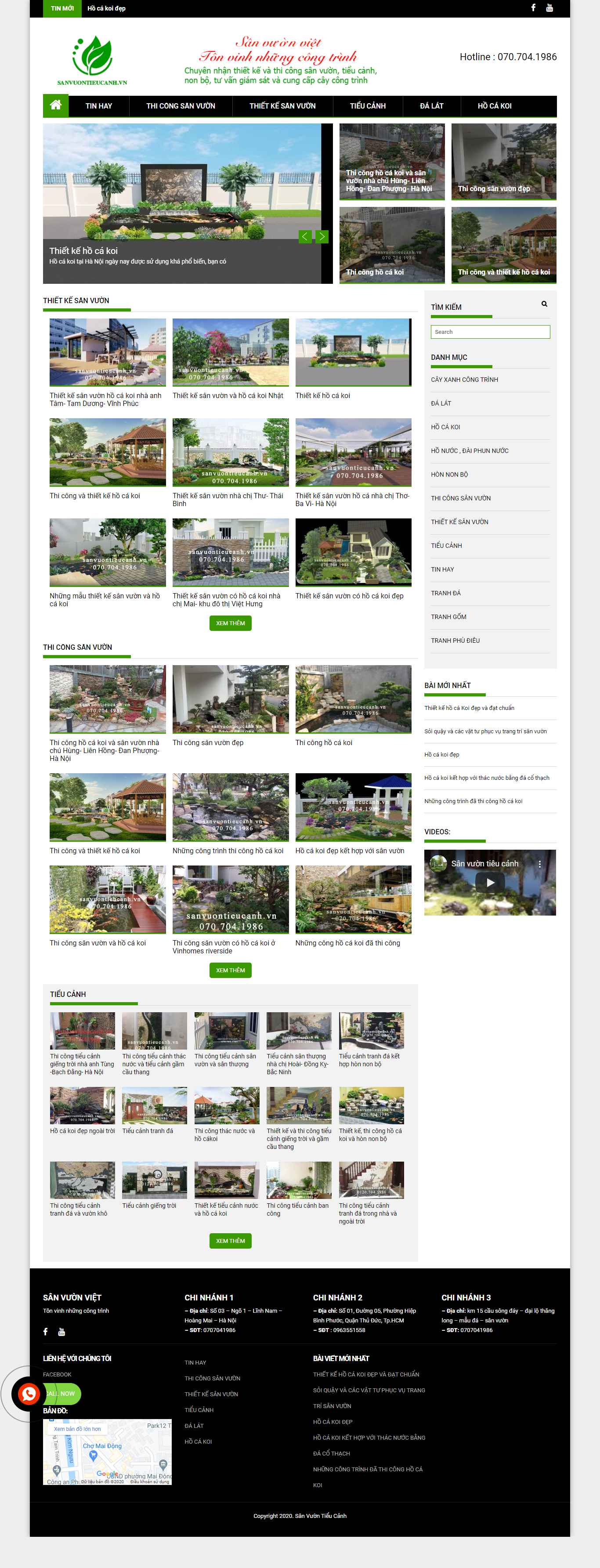Thiết kế Website web tiểu cảnh sân vườn - sanvuontieucanhvn