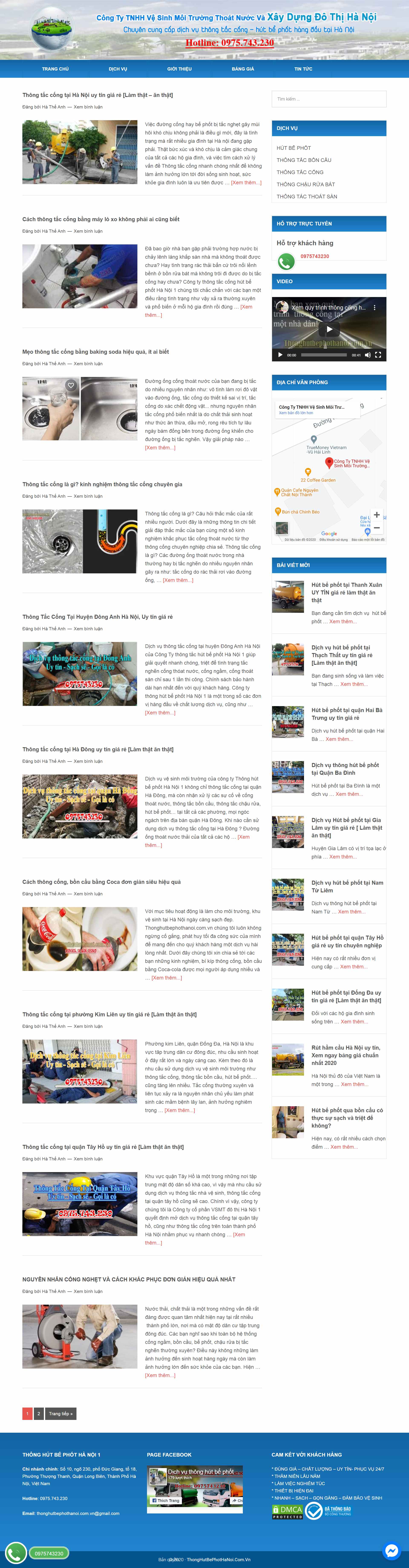Thiết kế Website web thông tắc cống - thonghutbephothanoicomvn