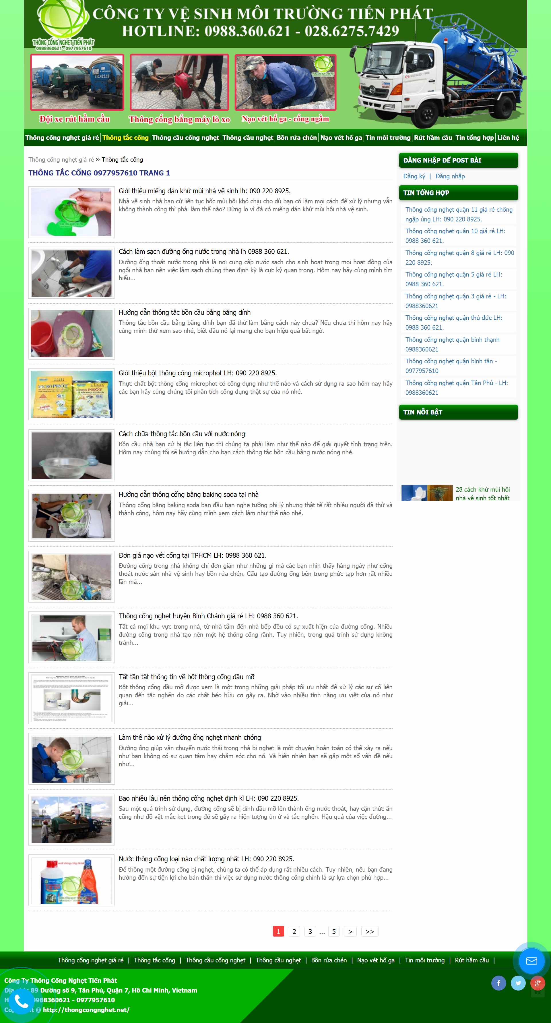 Thiết kế Website web thông tắc cống - thongcongnghetnet