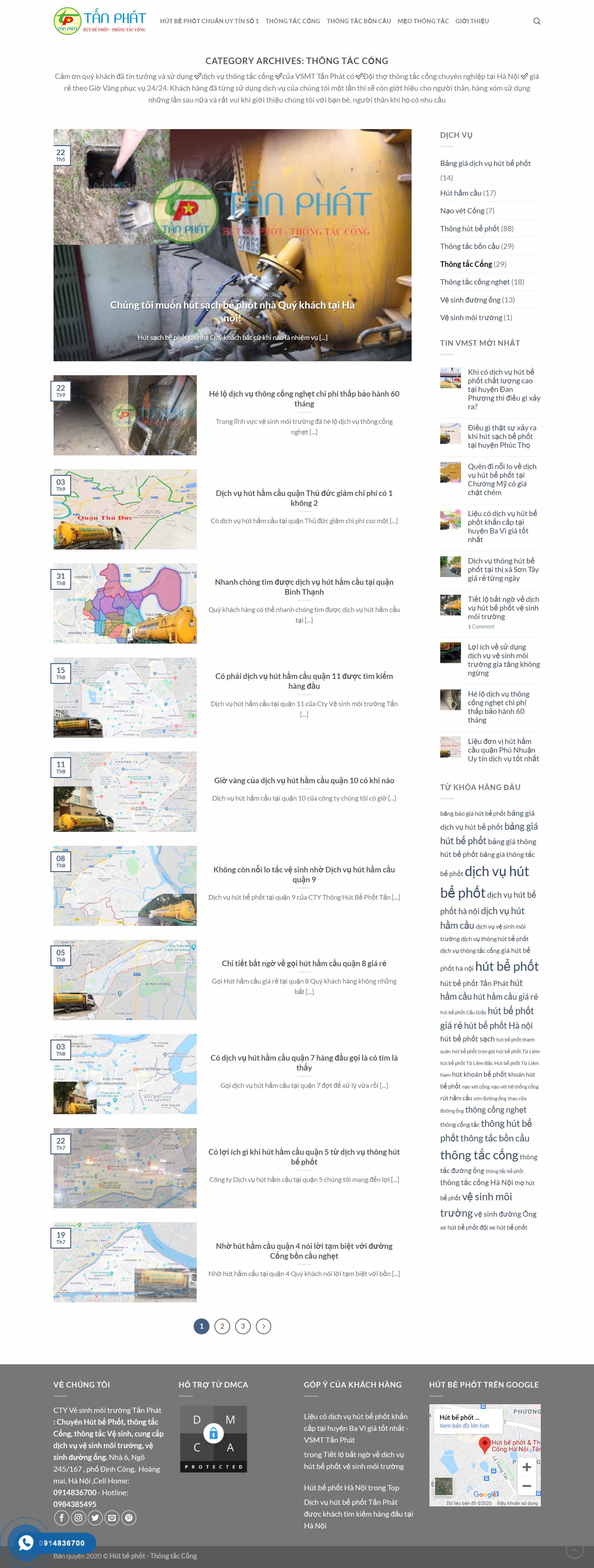 Thiết kế Website web thông tắc cống - hutbephottanphatvn