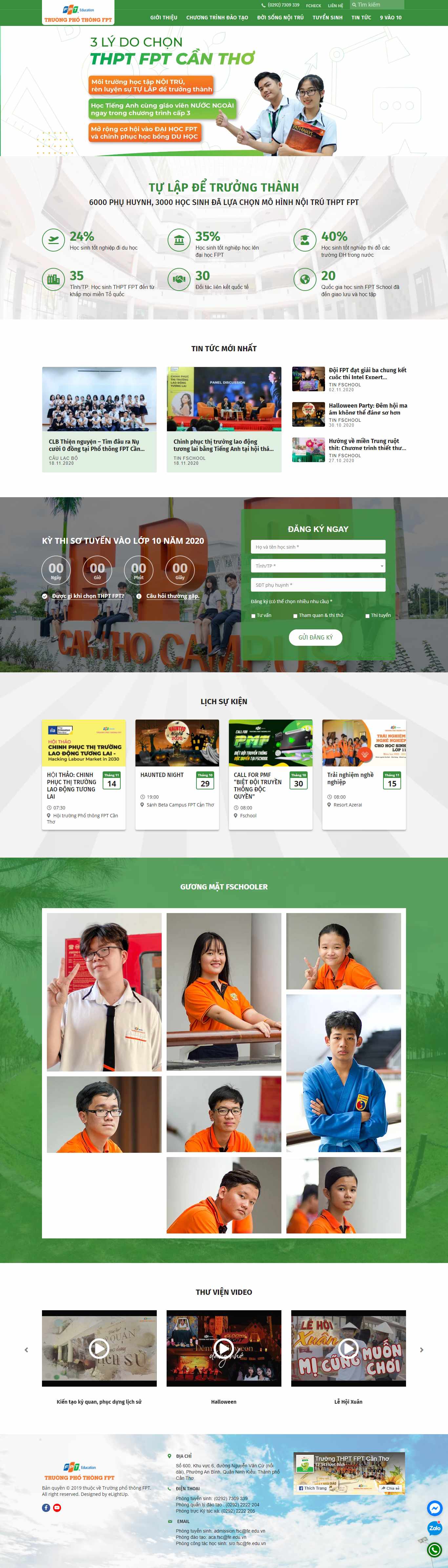 Thiết kế Website web trường phổ thông - thptcanthofpteduvn