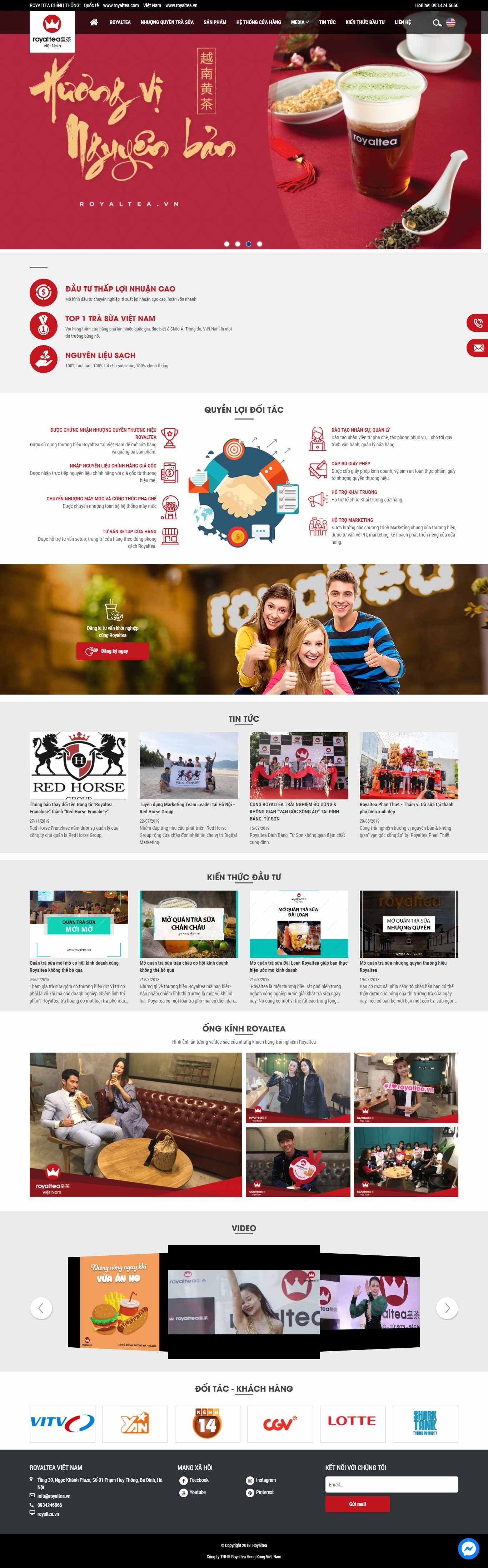 Thiết kế Website web trà sữa - royalteavn