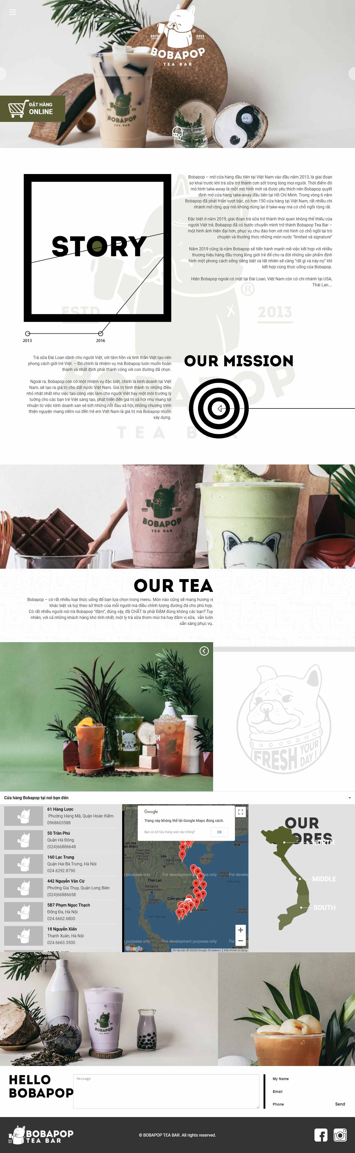 Thiết kế Website web trà sữa - bobapopcomvn