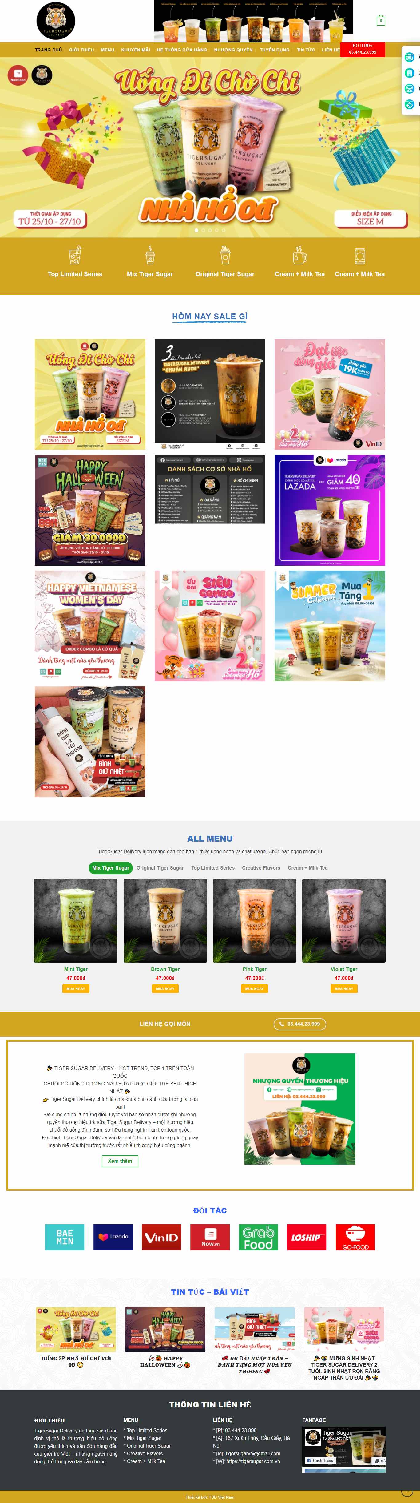 Thiết kế Website web trà sữa - tigersugarcomvn