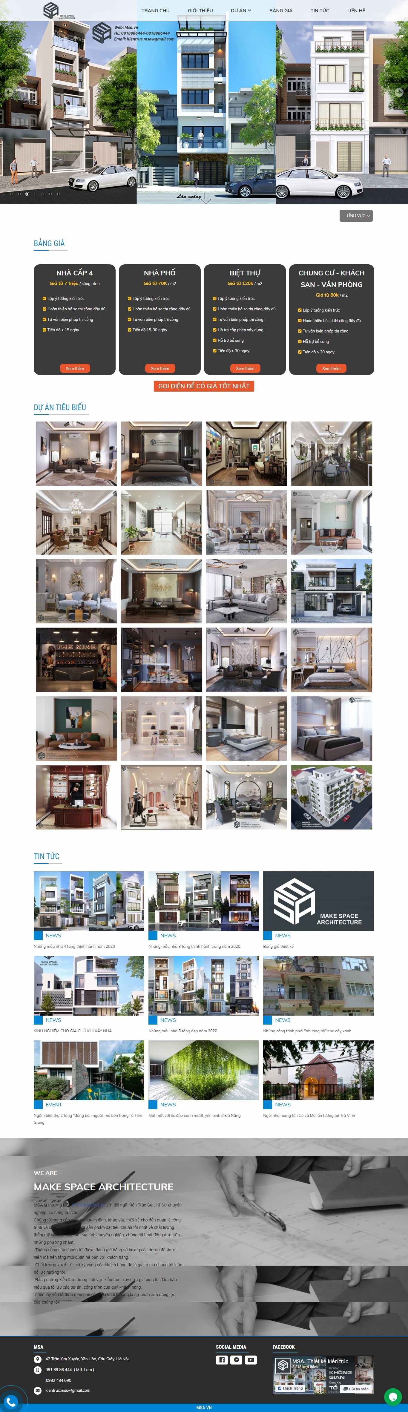 Thiết kế Website web trang chí nội thất - msavn