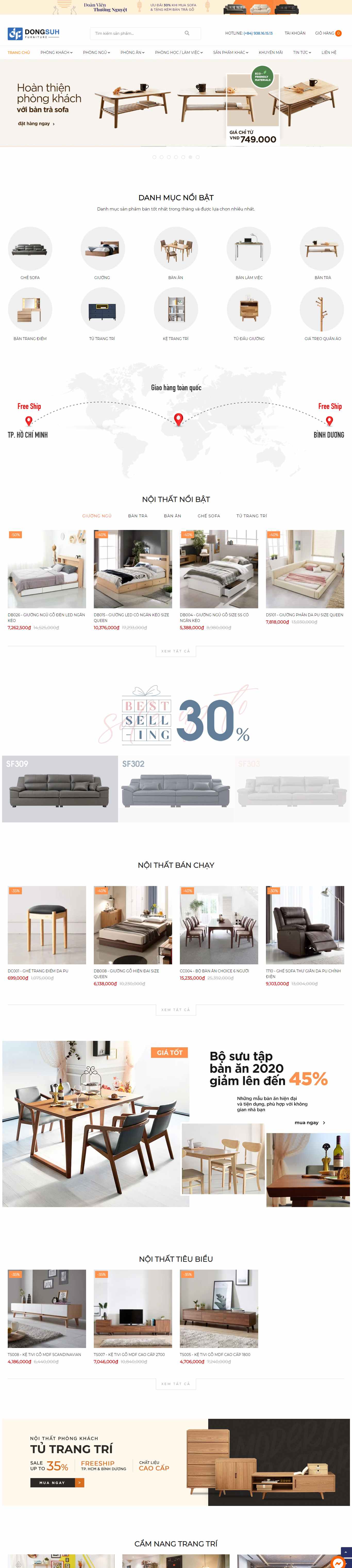 Thiết kế Website web trang trí nội thất - dongsuhvn