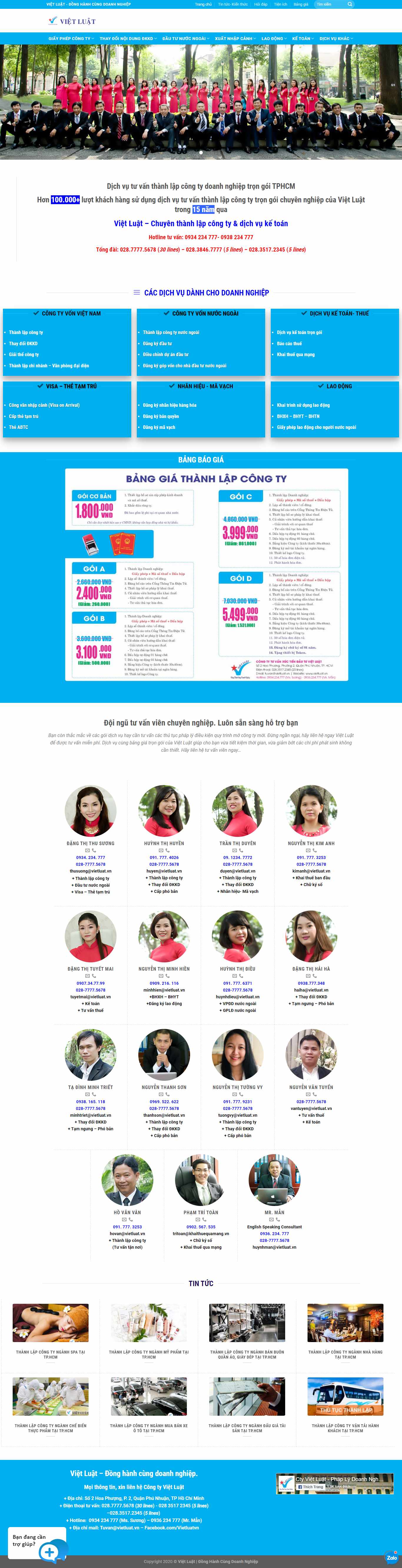 Thiết kế Website web thành lập doanh nghiệp - vietluatvn