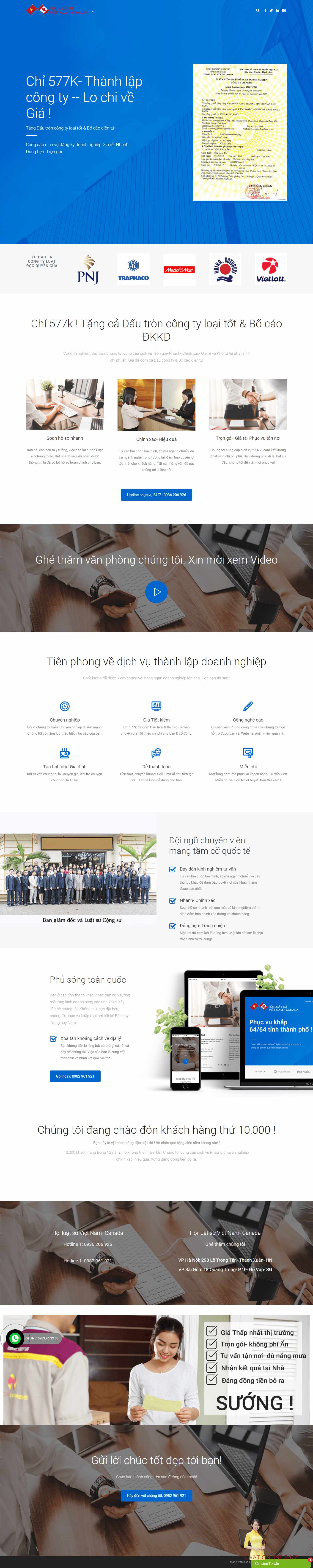 Thiết kế Website web thành lập doanh nghiệp - luatsuvietnam-canadatop