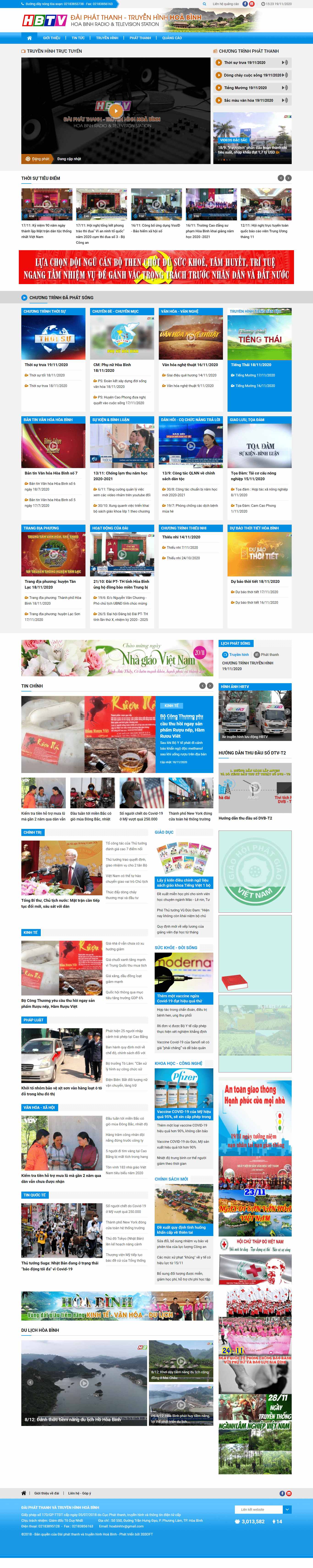 Thiết kế Website web thời sự - hoabinhtvvn