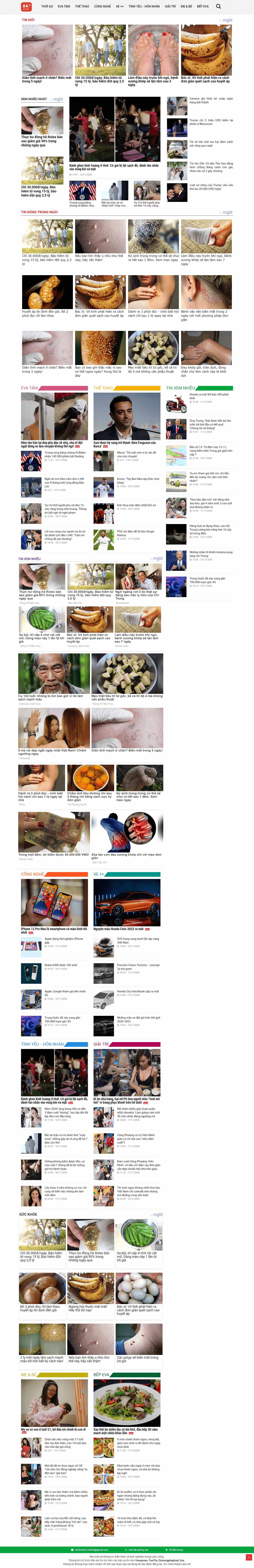 Thiết kế Website web thời sự - tinnhanhvnonline