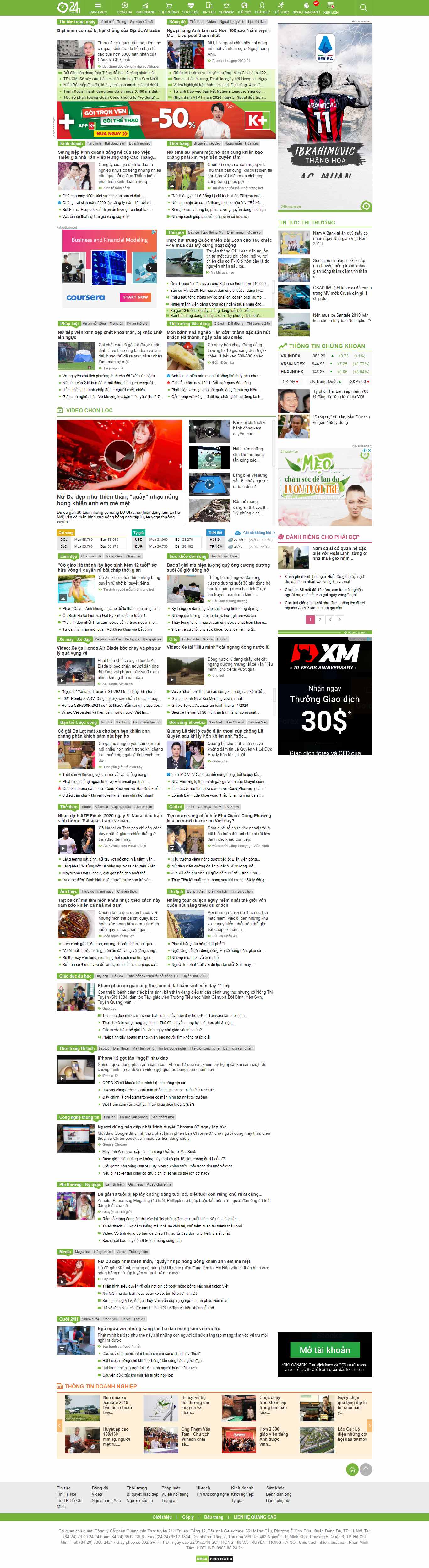 Thiết kế Website web thời sự - www24hcomvn