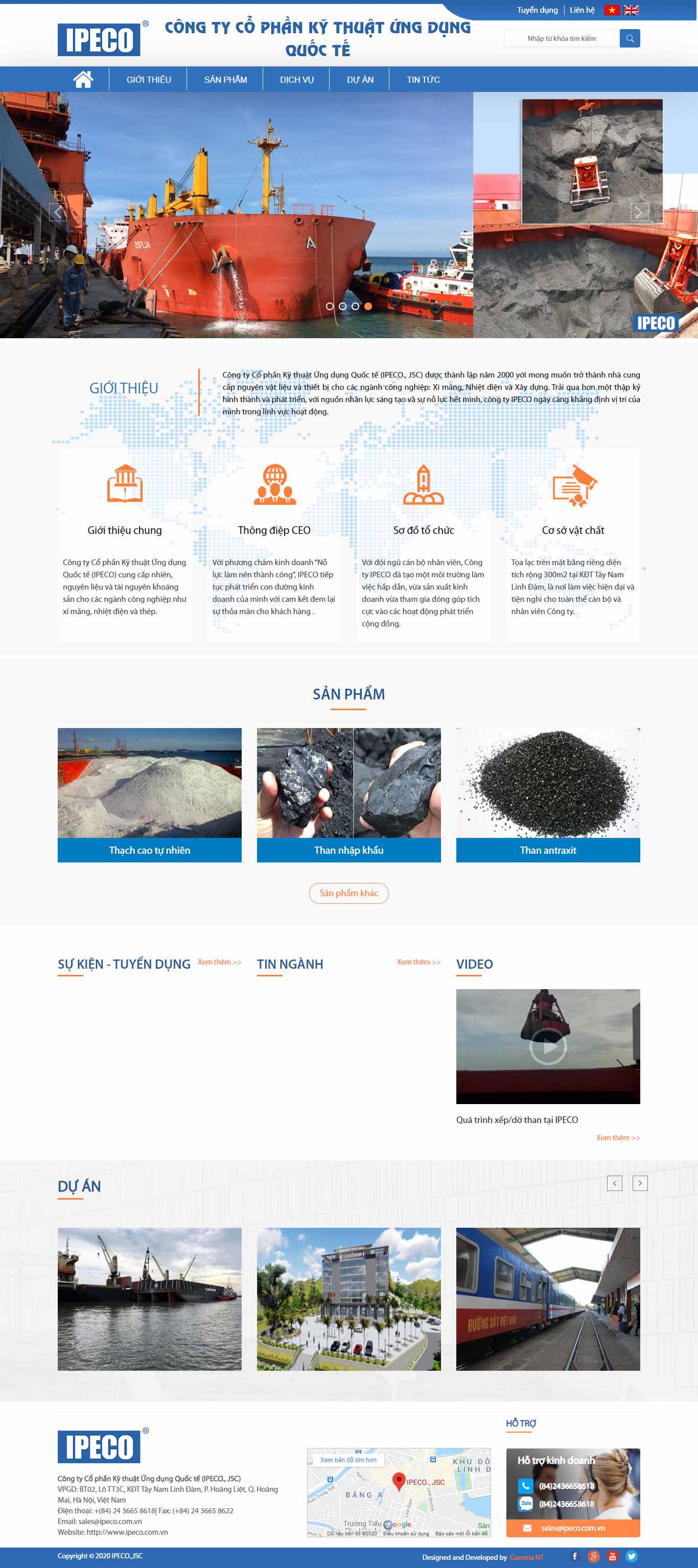 Thiết kế Website web thạch cao tự nhiên - ipecocomvn