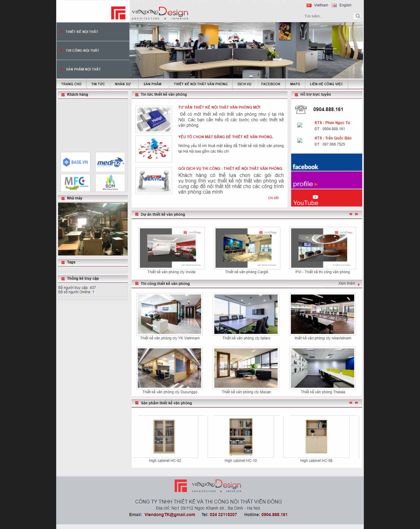 Thiết kế Website web thi công nội thất - thietkevanphongcom