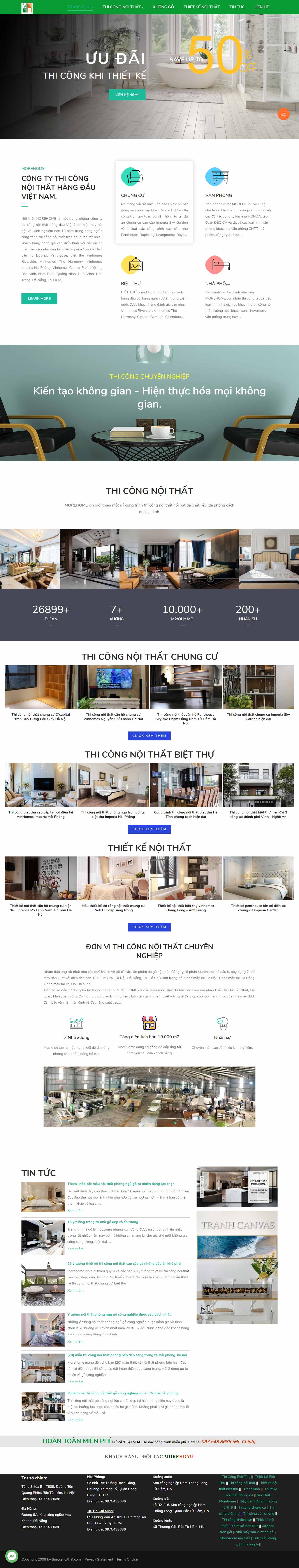 Thiết kế Website web thi công nội thất - thicongnoithatcom