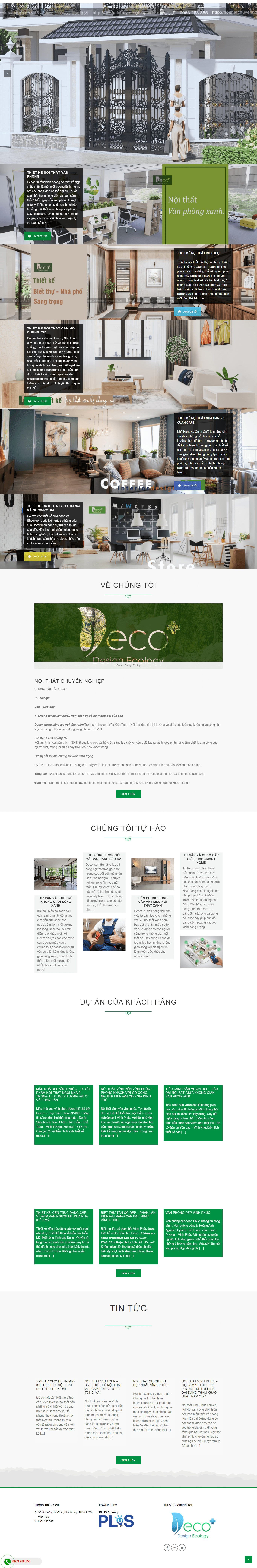 Thiết kế Website web thi công nội thất - noithatchuyennghiepvn