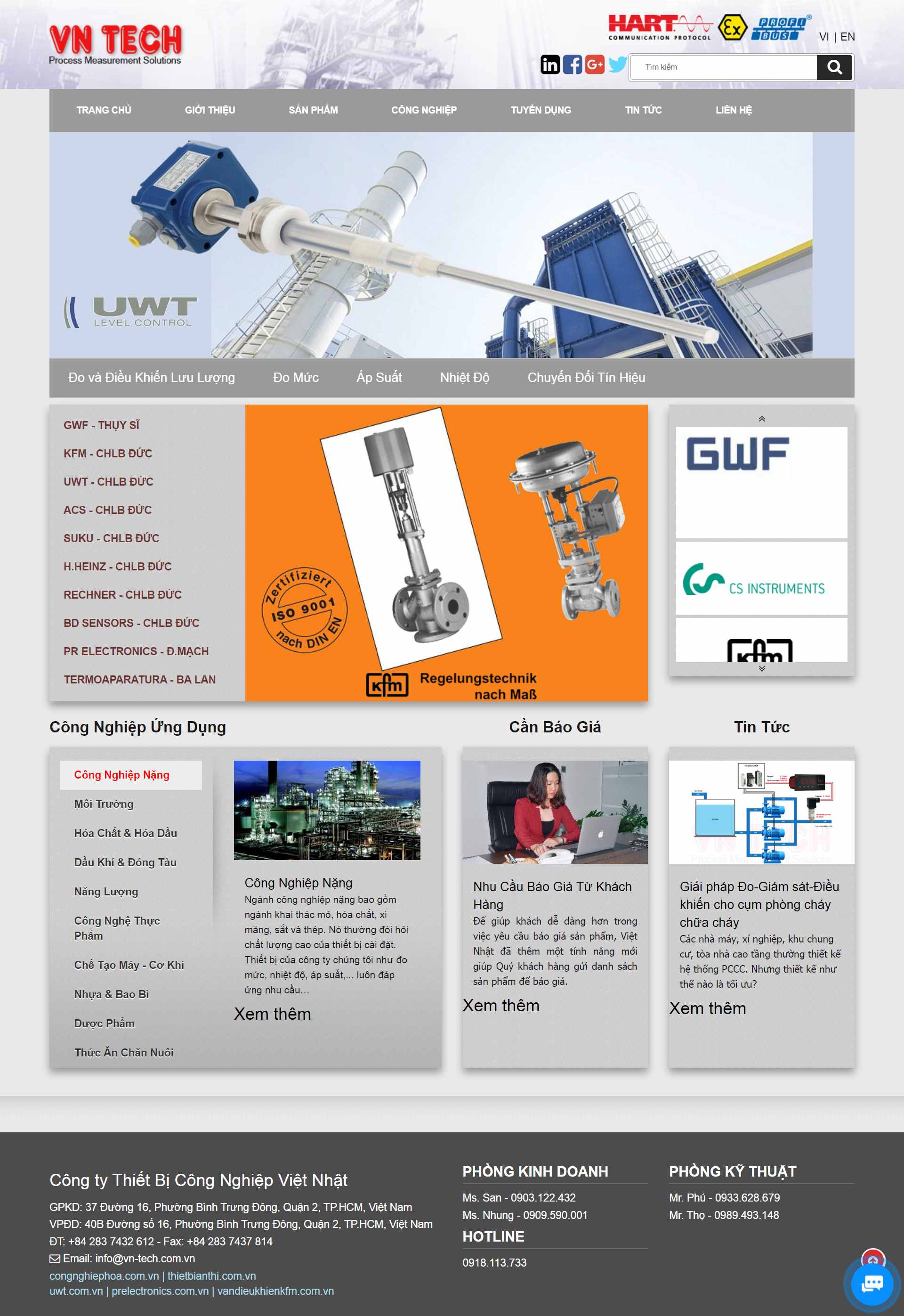 Thiết kế Website web thiết bị công nghiệp - wwwvn-techcomvn