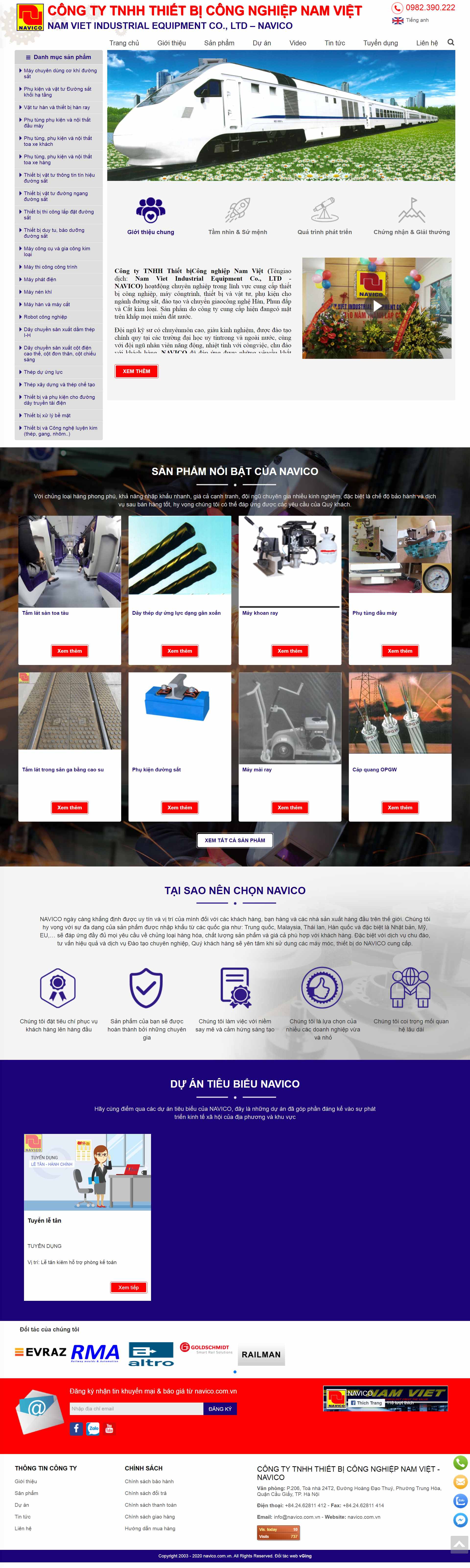 Thiết kế Website web thiết bị công nghiệp - navicocomvn