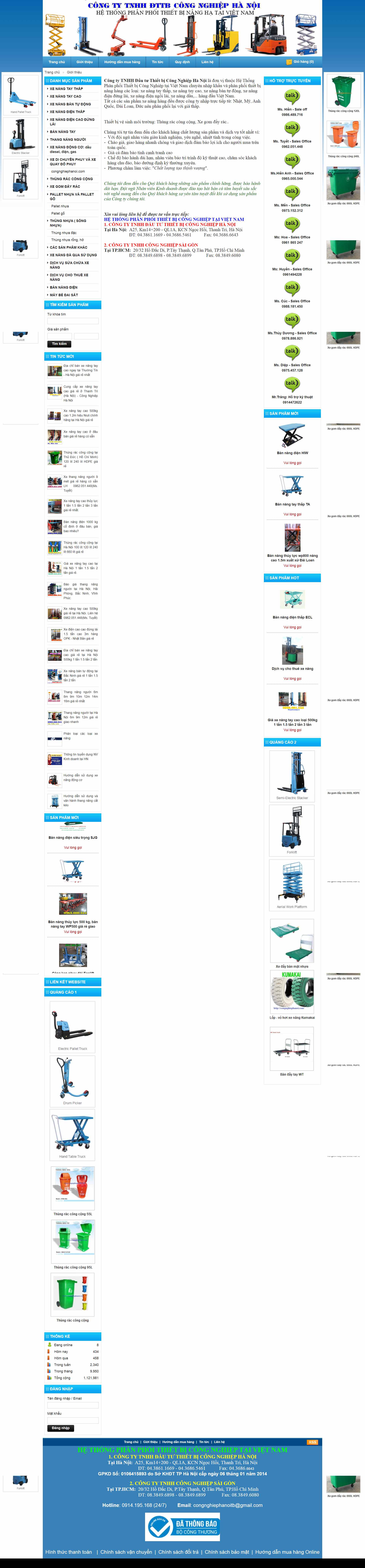Thiết kế Website web thiết bị công nghiệp - congnghiephanoicom