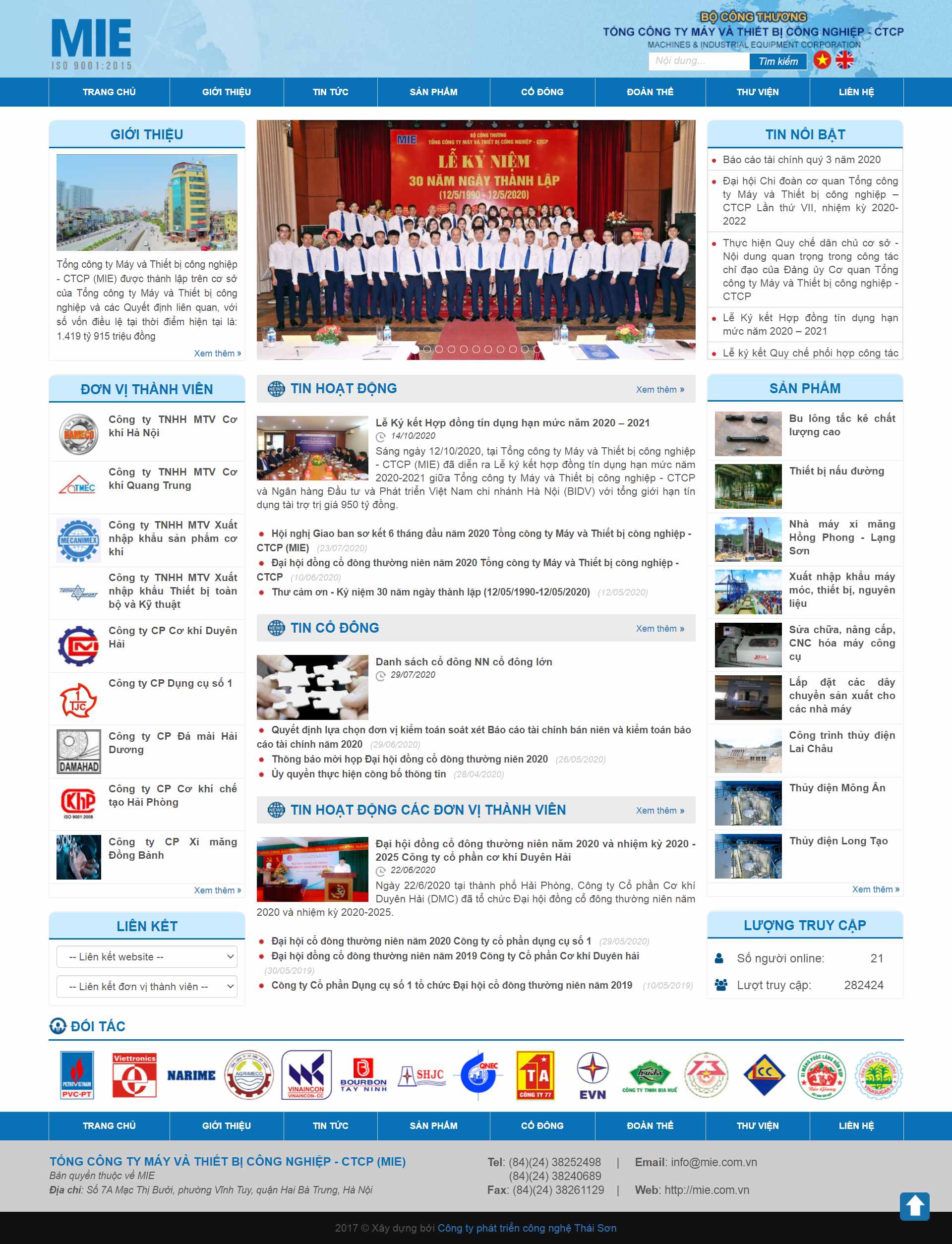 Thiết kế Website web thiết bị công nghiệp - miecomvn