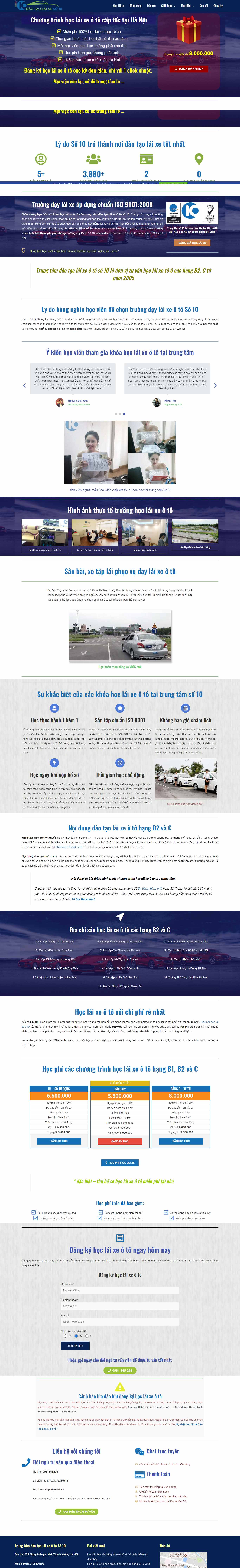 Thiết kế Website web trung tâm lái xe - wwwdayhoclaixeotocom
