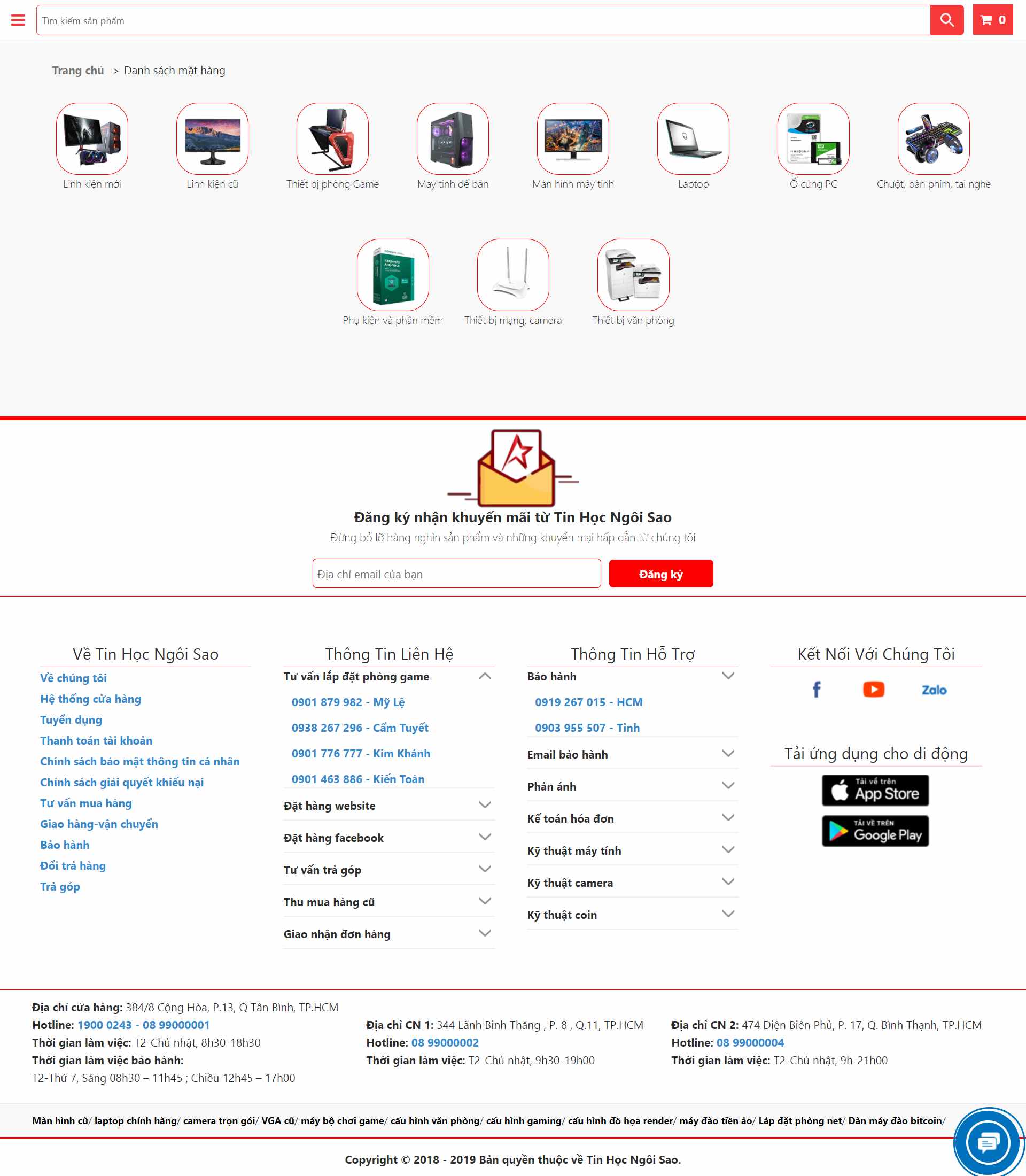 Thiết kế Website web thiết bị máy tính - tinhocngoisaocom