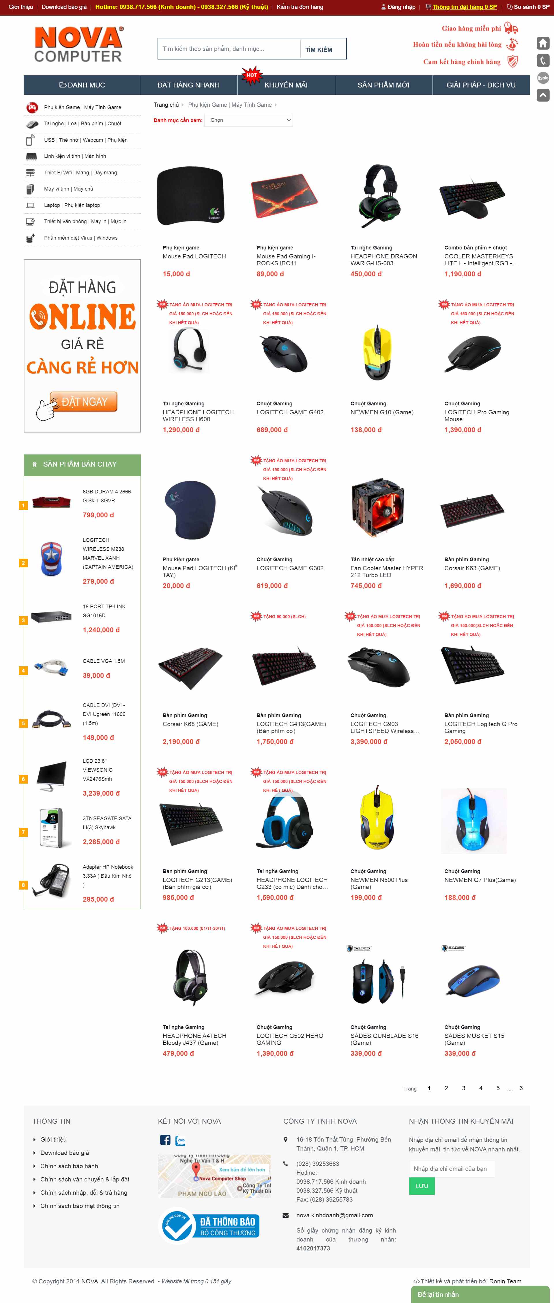 Thiết kế Website web thiết bị máy tính - wwwnovacomvn