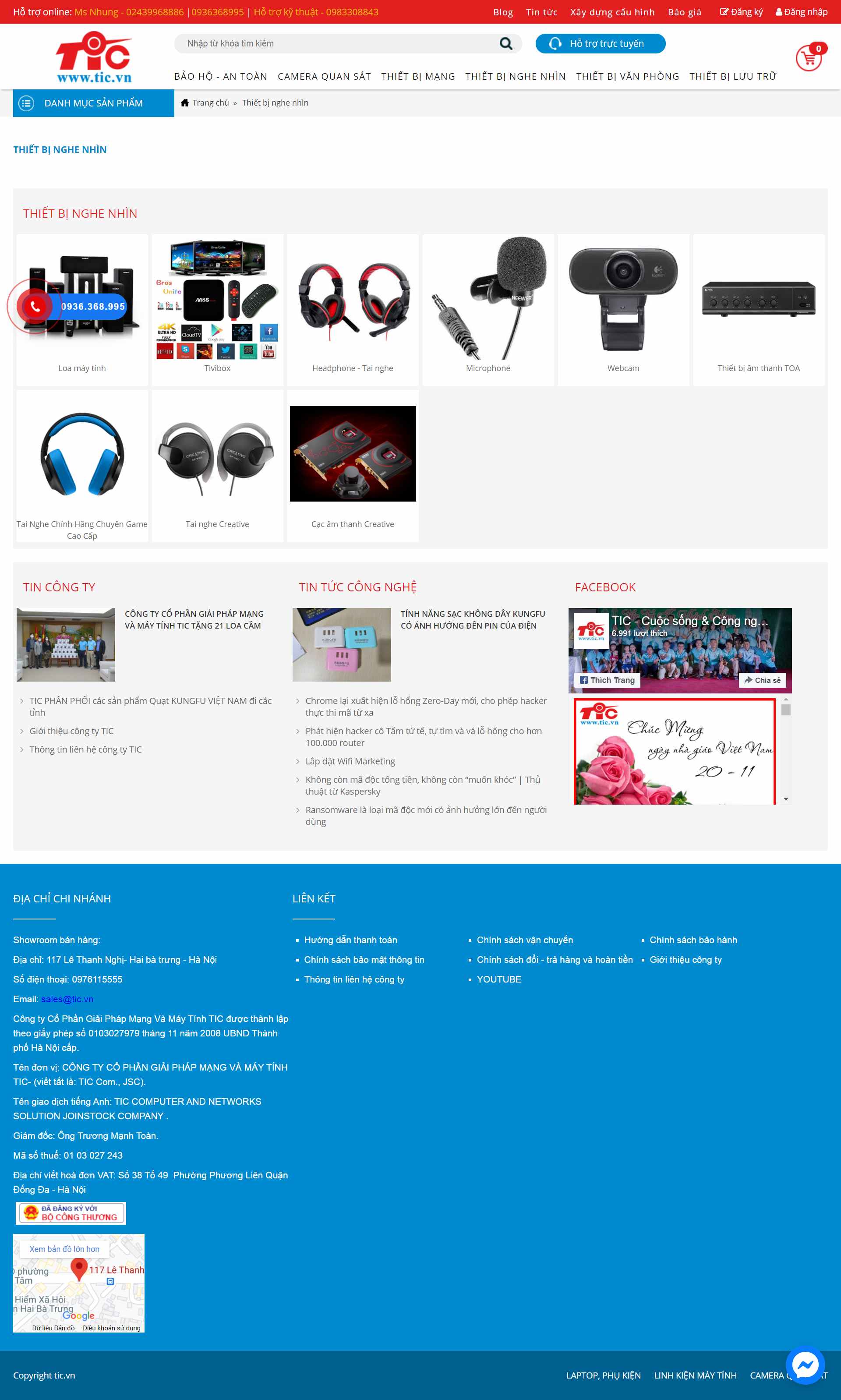 Thiết kế Website web thiết bị nghe nhìn - ticvn