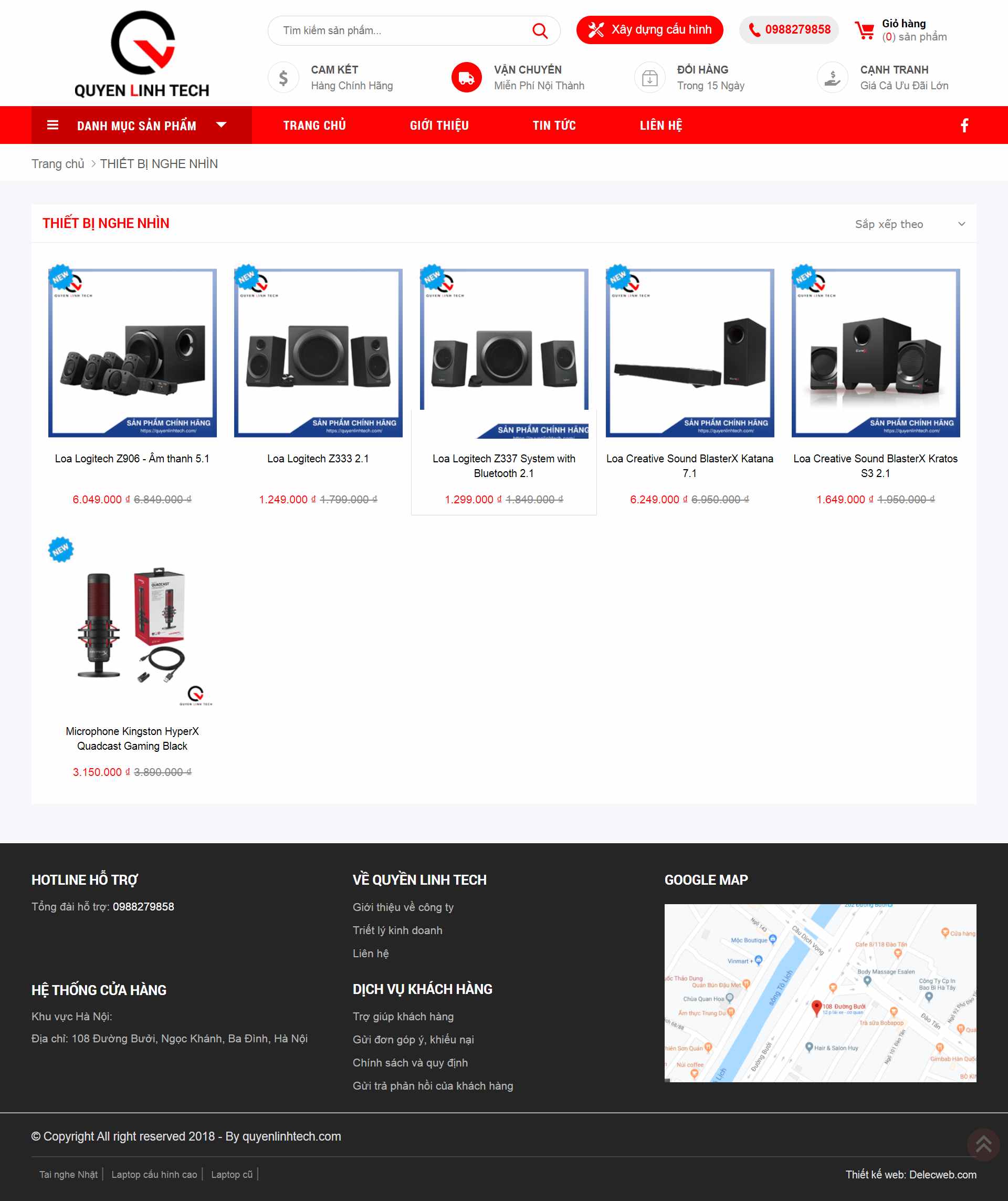 Thiết kế Website web thiết bị nghe nhìn - quyenlinhtechcom