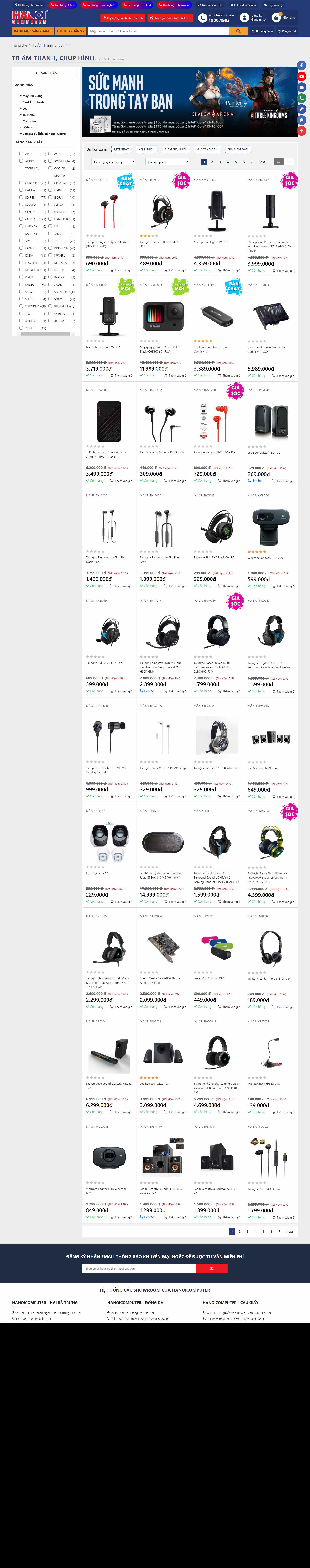 Thiết kế Website web thiết bị nghe nhìn - wwwhanoicomputervn