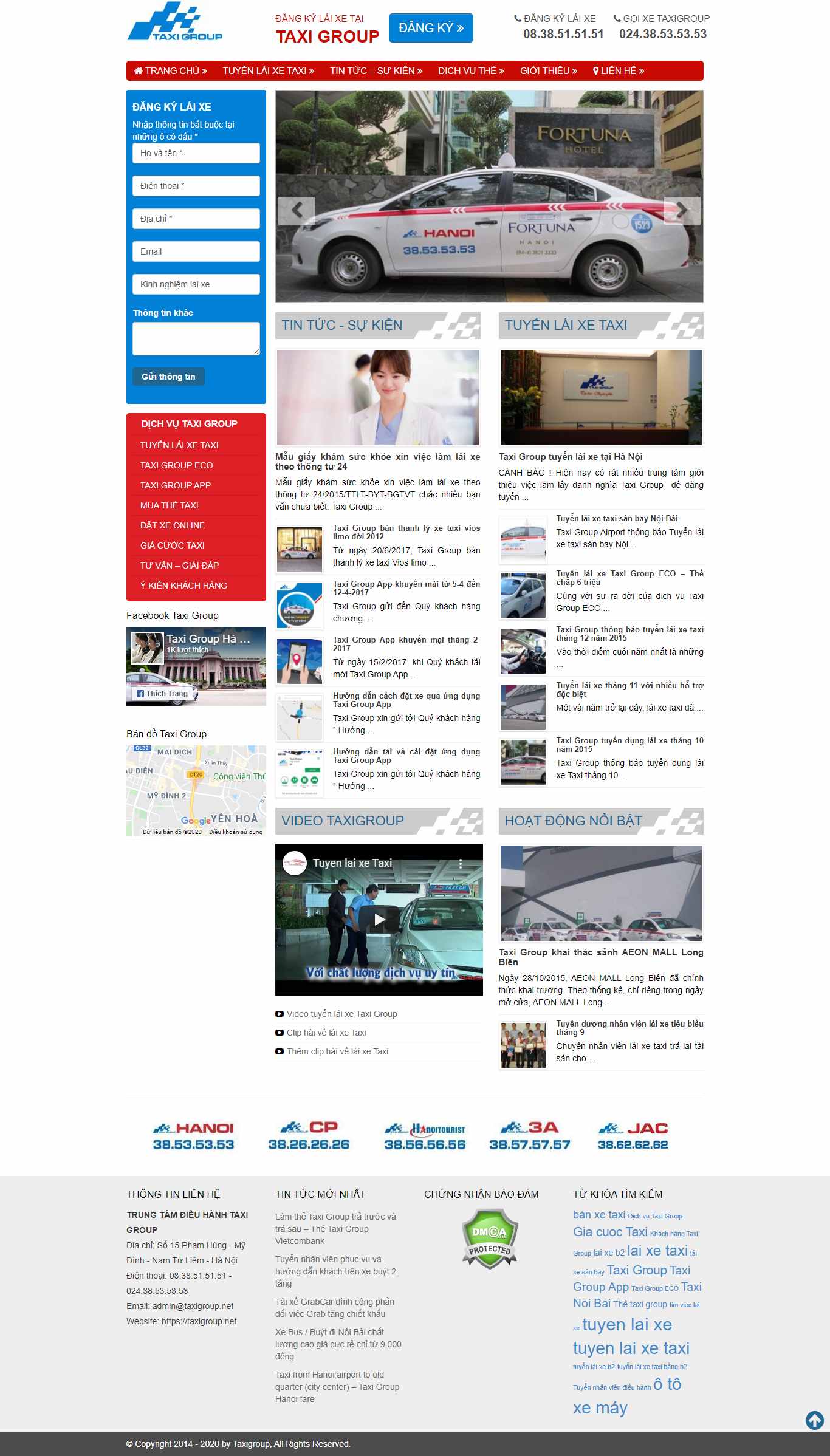 Thiết kế Website web trung tâm lái xe - taxigroupnet