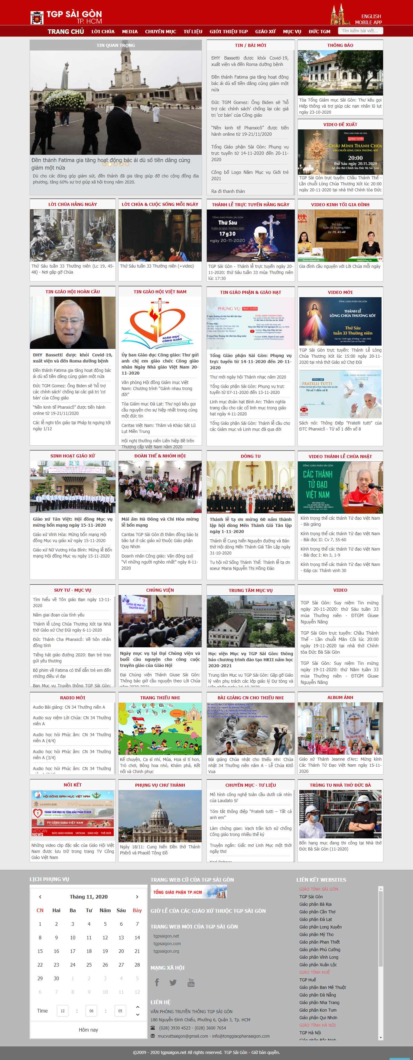 Thiết kế Website web thiên chúa giáo - wwwtgpsaigonnet