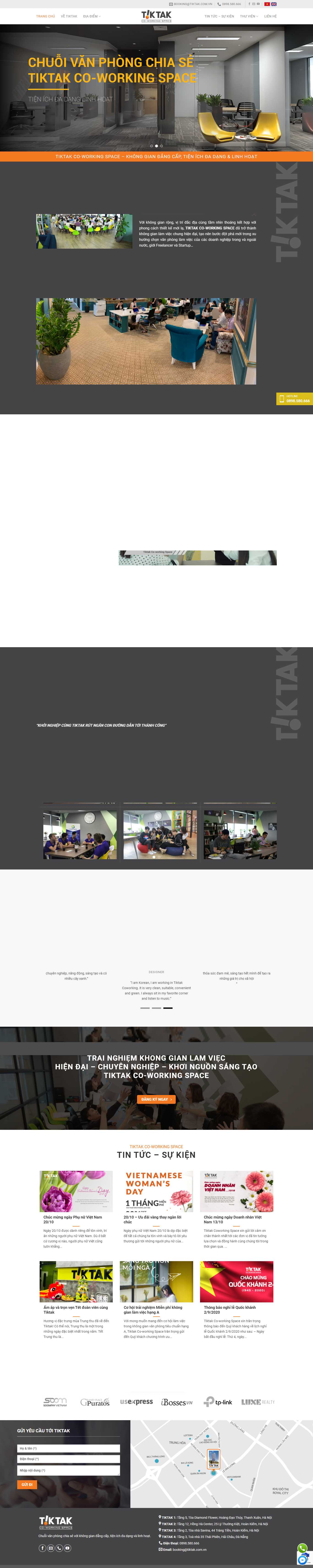 Thiết kế Website web văn phòng ảo - tiktakcomvn