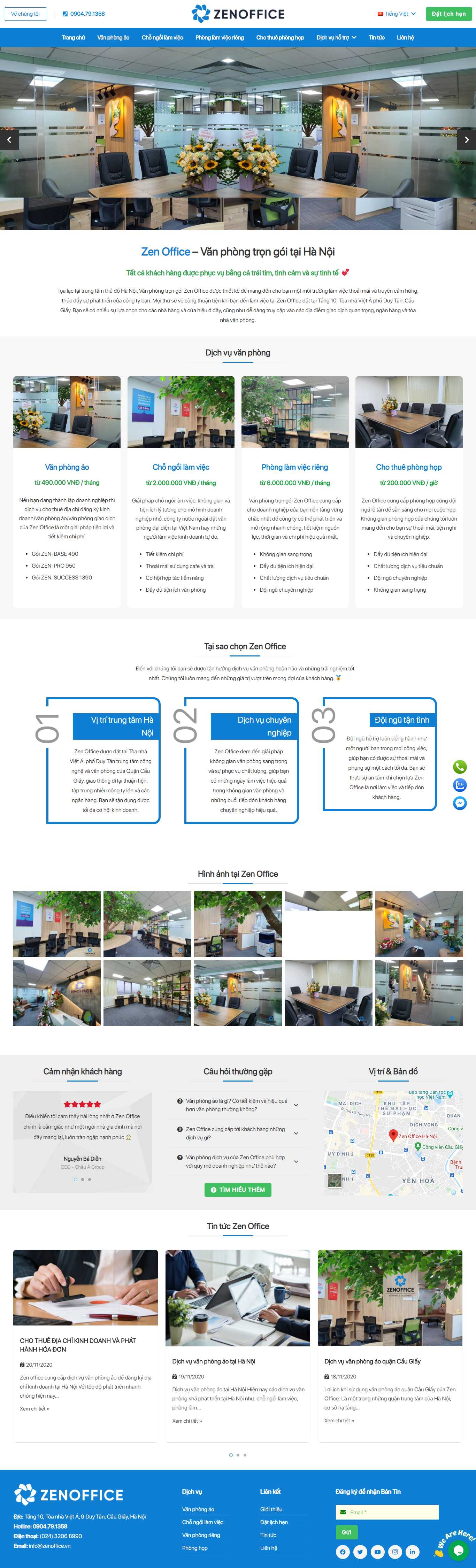 Thiết kế Website web văn phòng ảo - zenofficevn