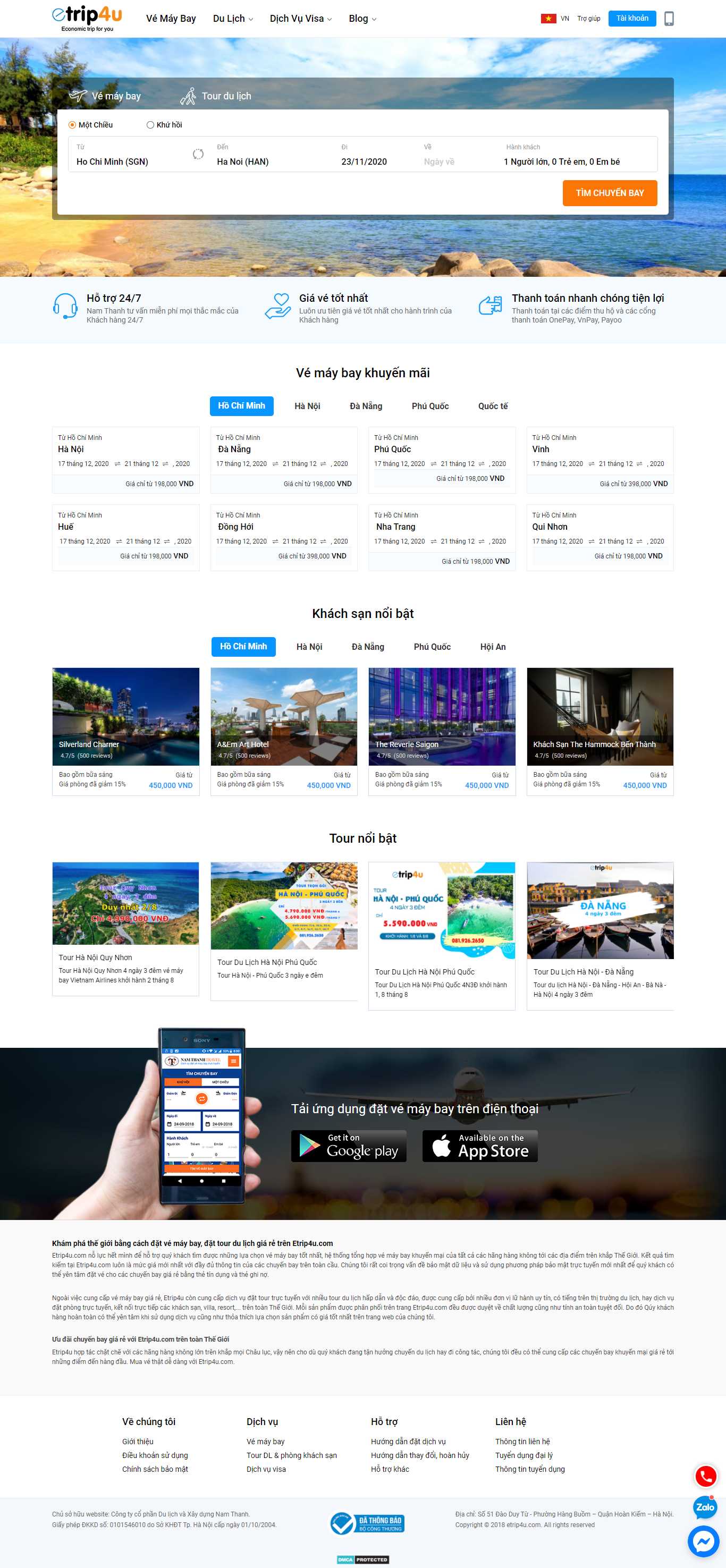 Thiết kế Website web vé máy bay - wwwetrip4ucom