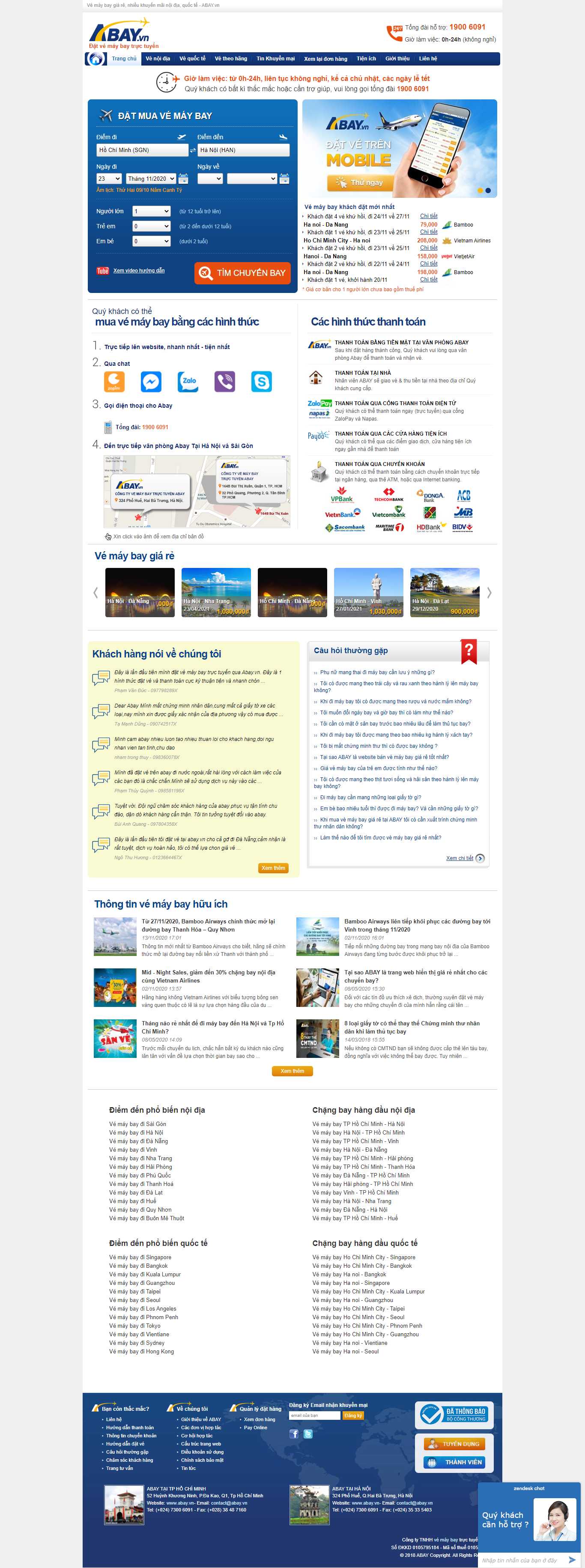 Thiết kế Website web vé máy bay - wwwabayvn