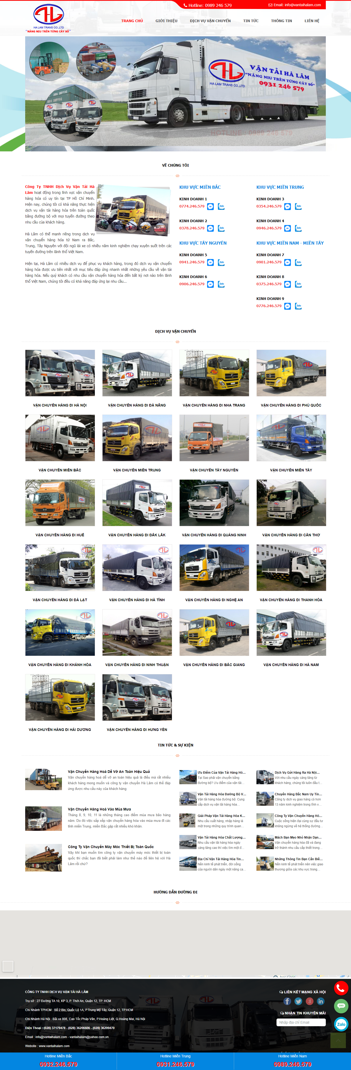 Thiết kế Website web vận chuyển hàng hóa - vantaihalamcom
